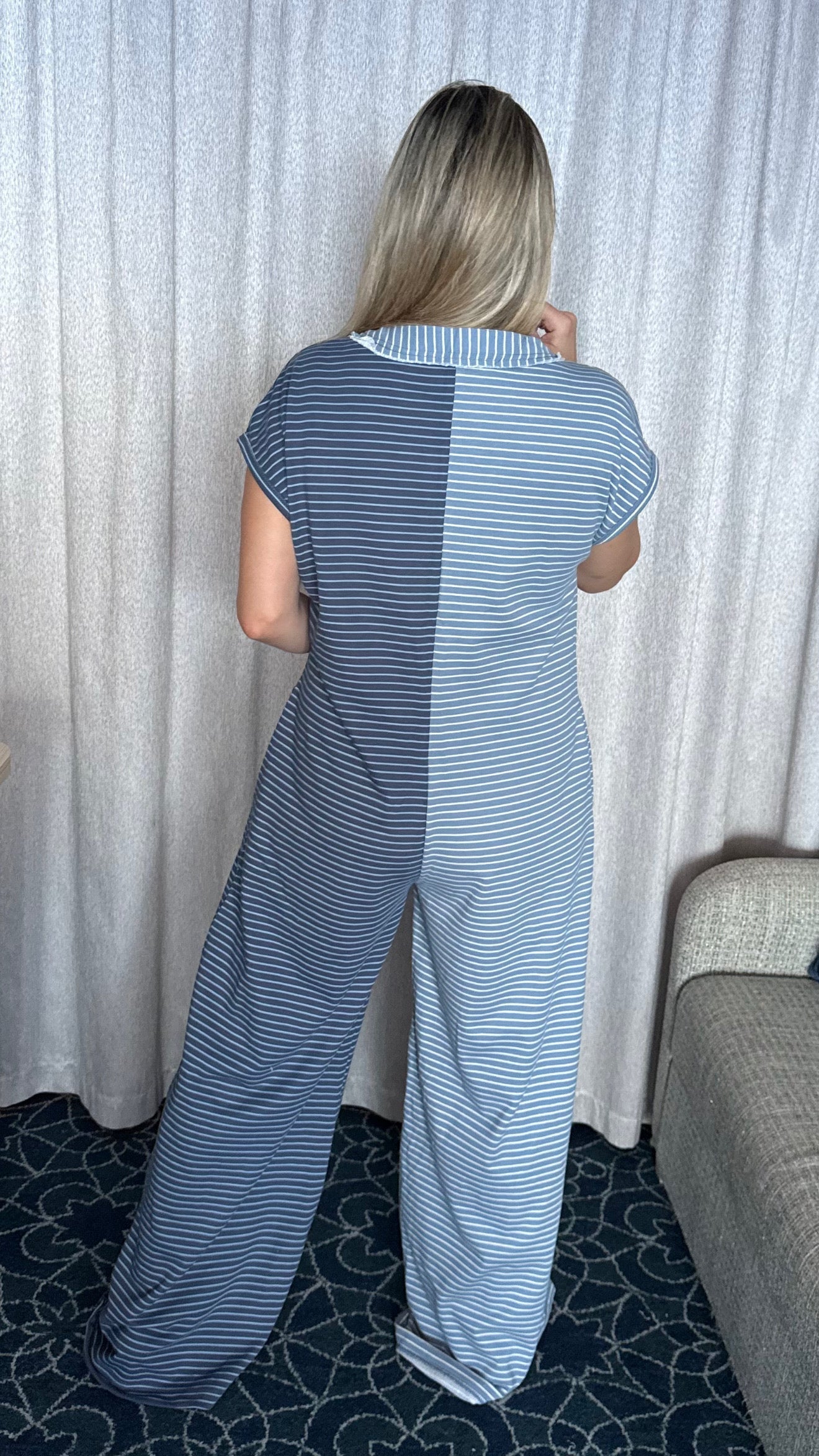 Star Patch Jumpsuit Blue