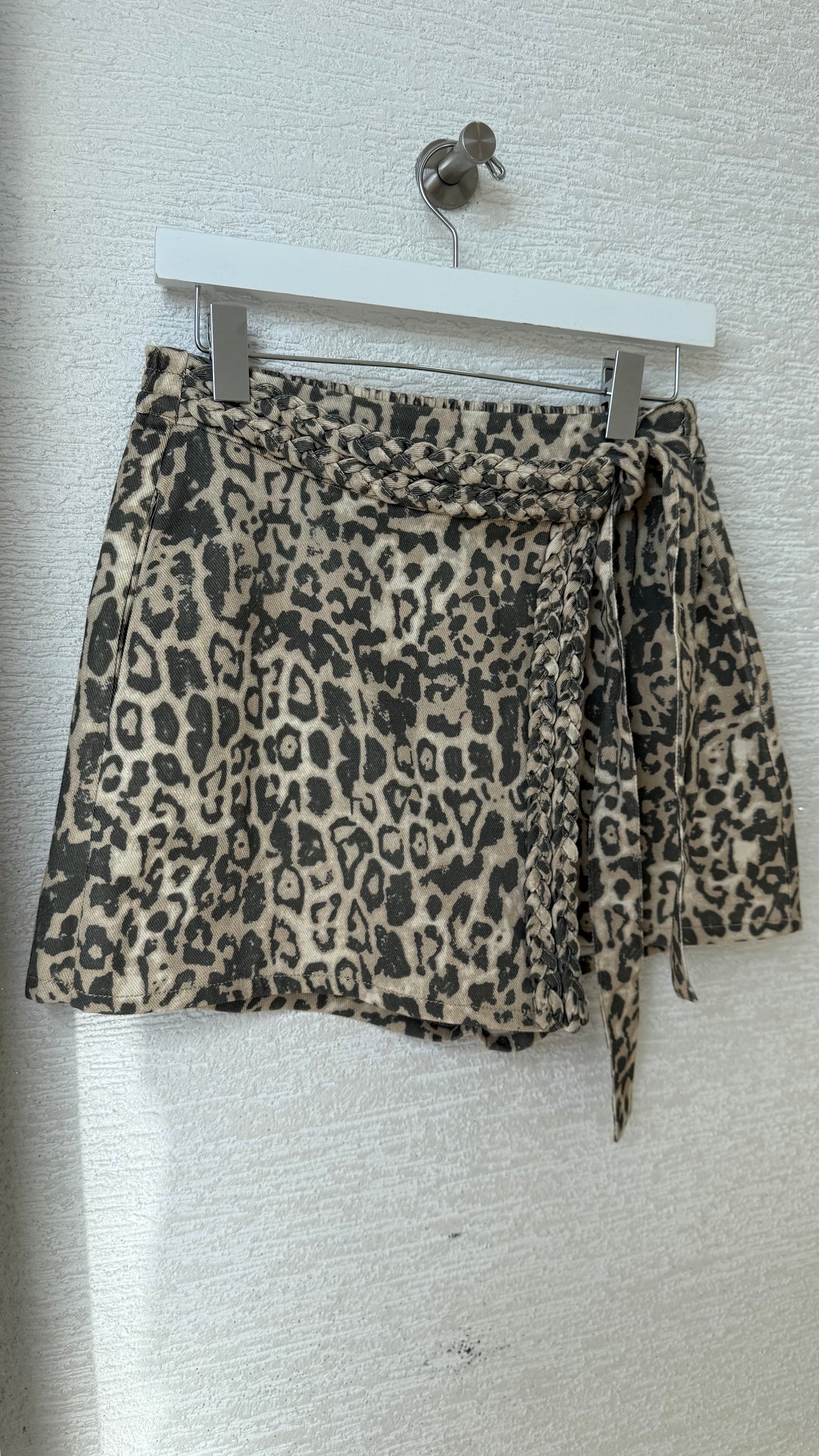 Animal Print Denim Skort