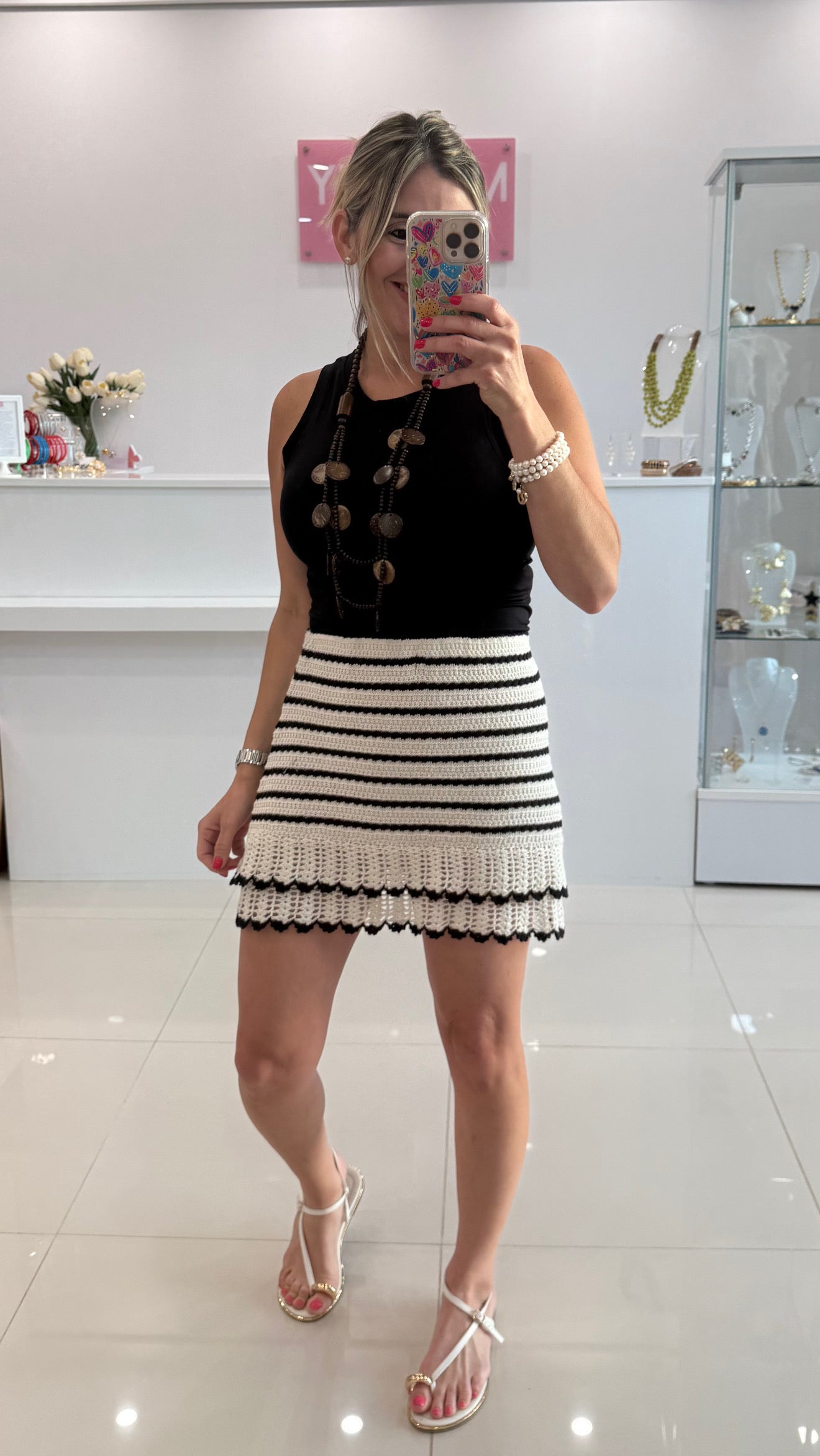 Crochet Skirt Natural & Black