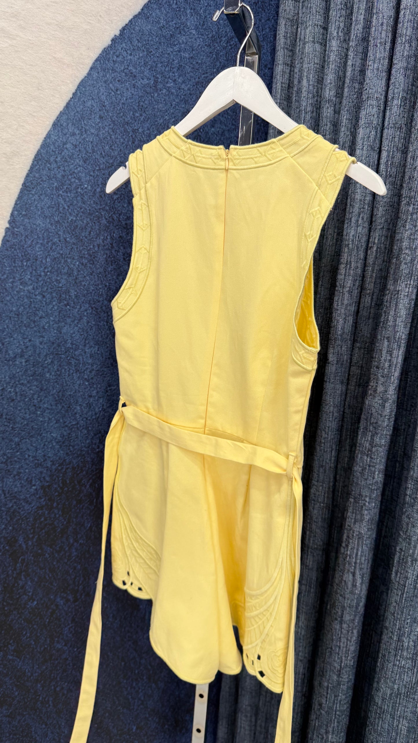 Denim Embroidered Romper