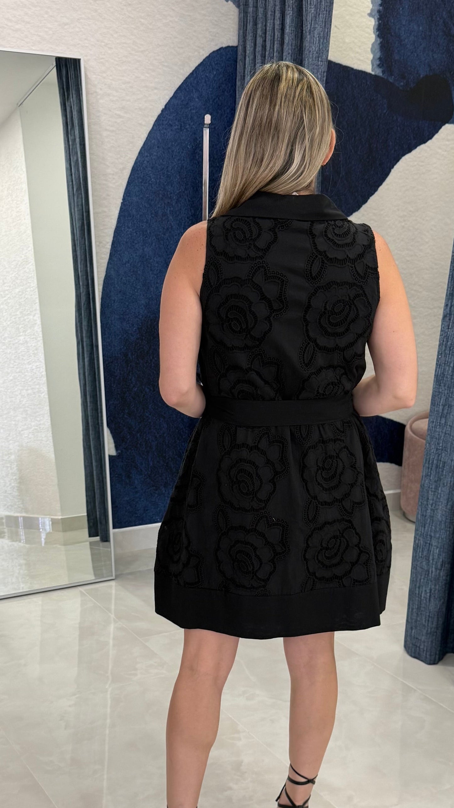 Embroidery Dress Black