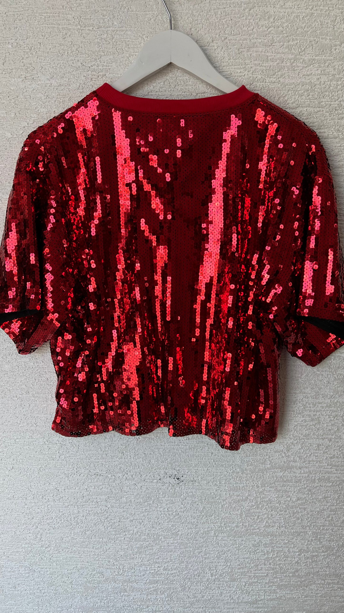 Sequin Bow Top Red