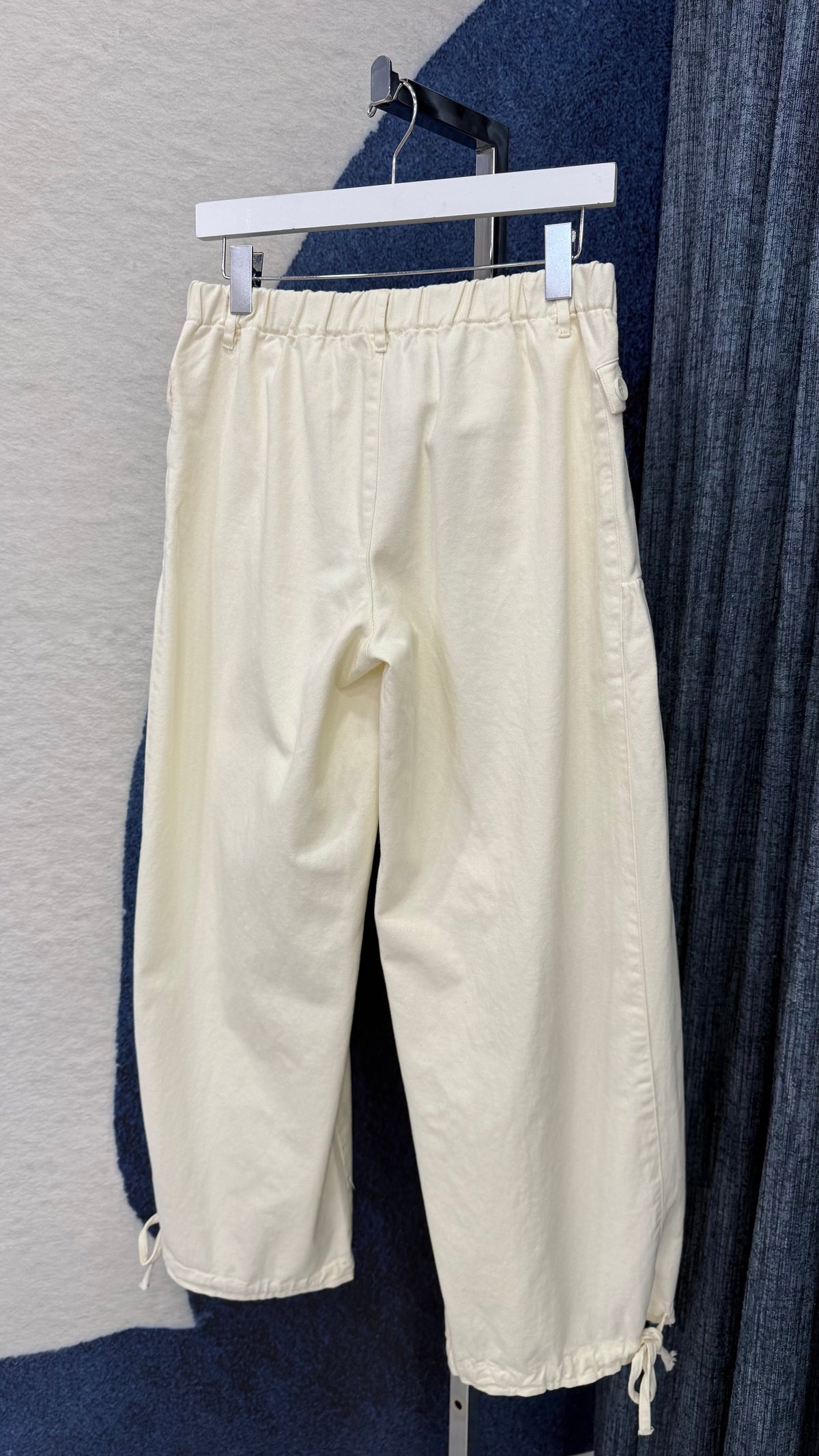 Denim Pant With Drawstring Ivory