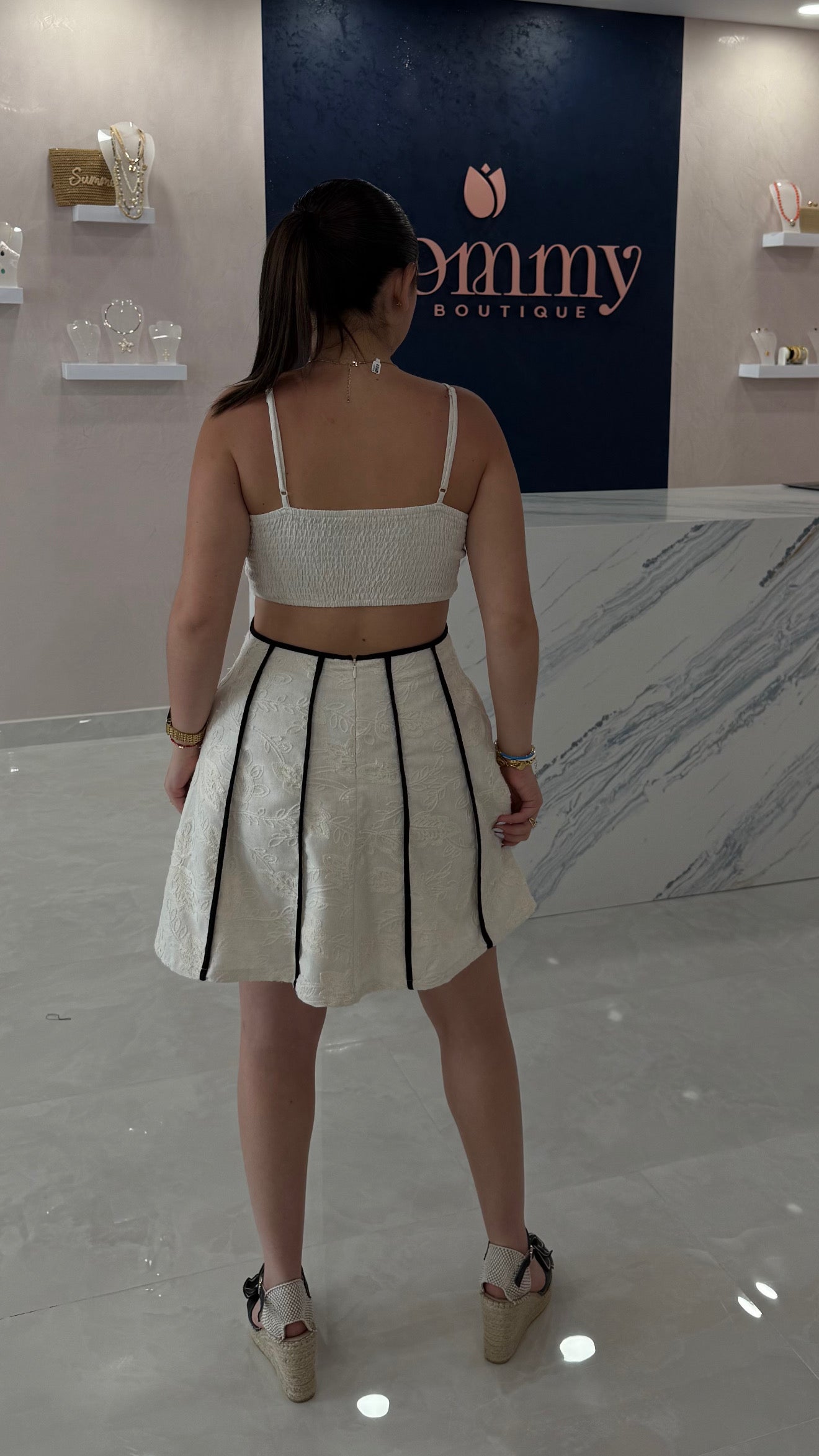 Embroidery Cut Out Dress