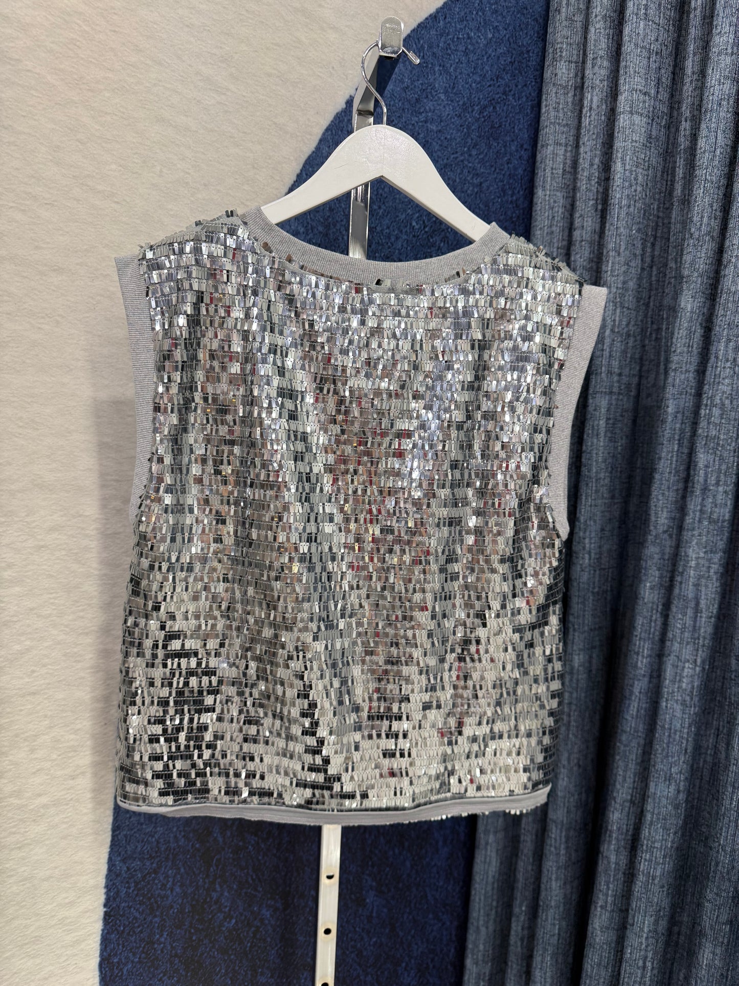 Sequins Top Silver
