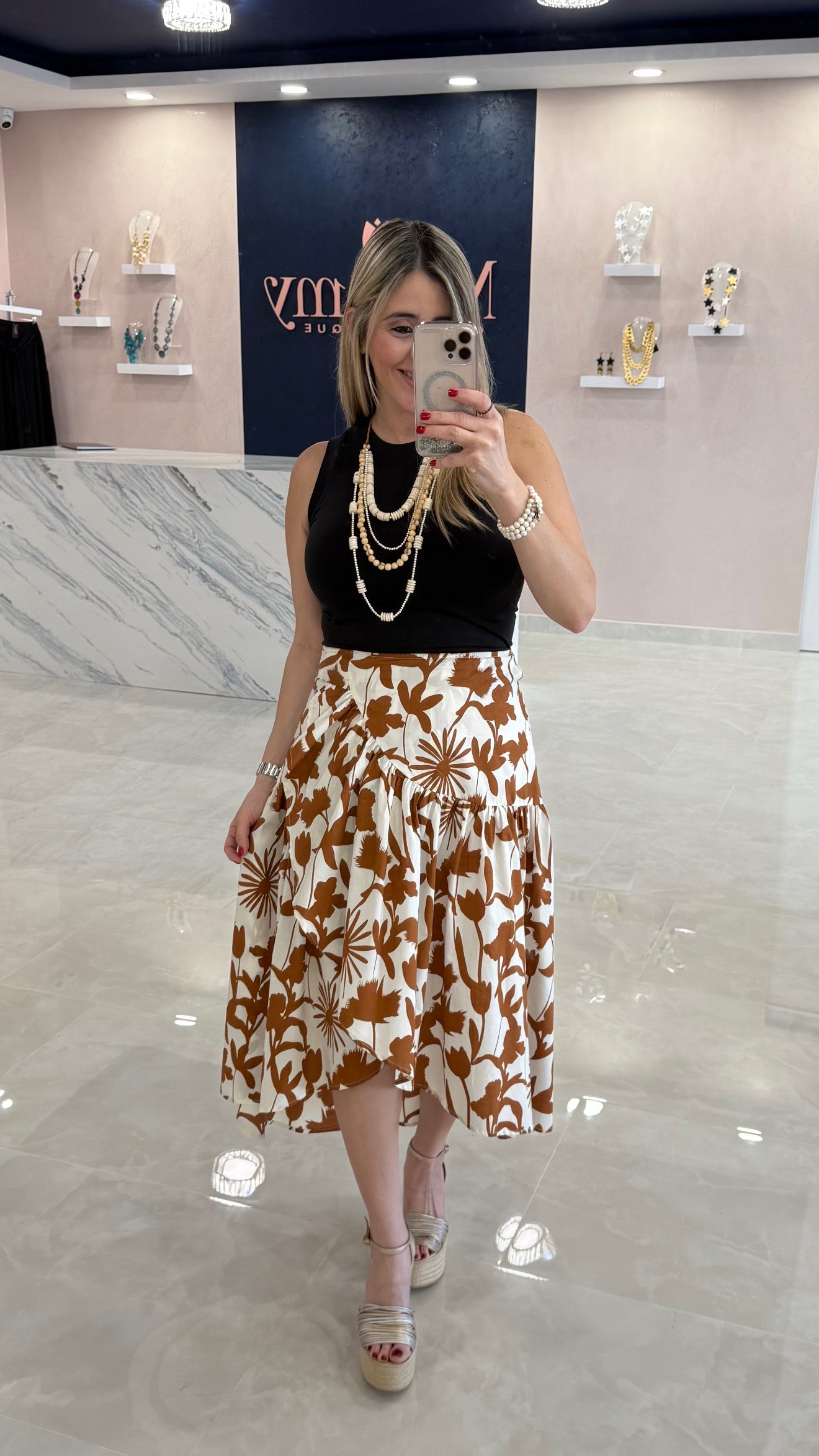 Printed Wrap Around Skirt