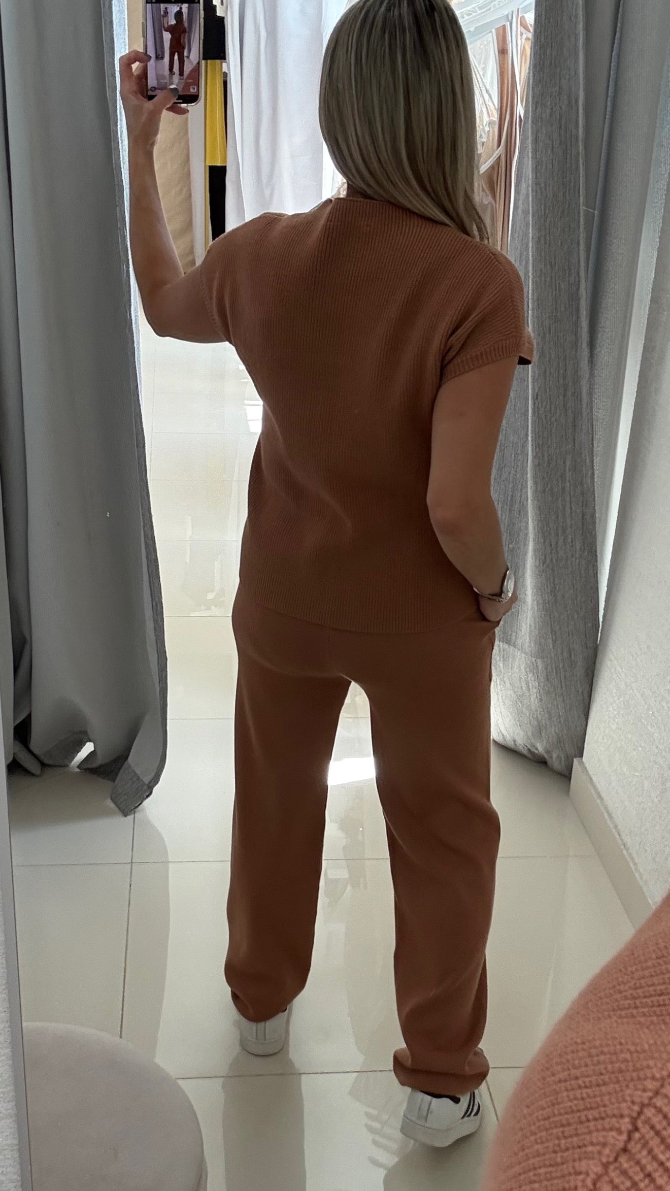 Knit Top & Jogger Set Camel