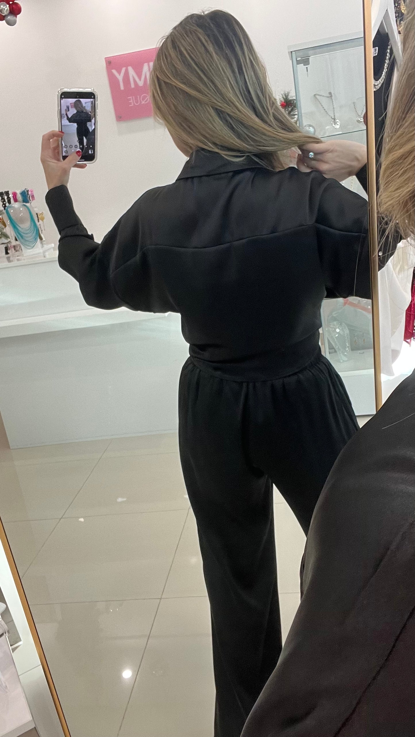 Satin Long Sleeve Black