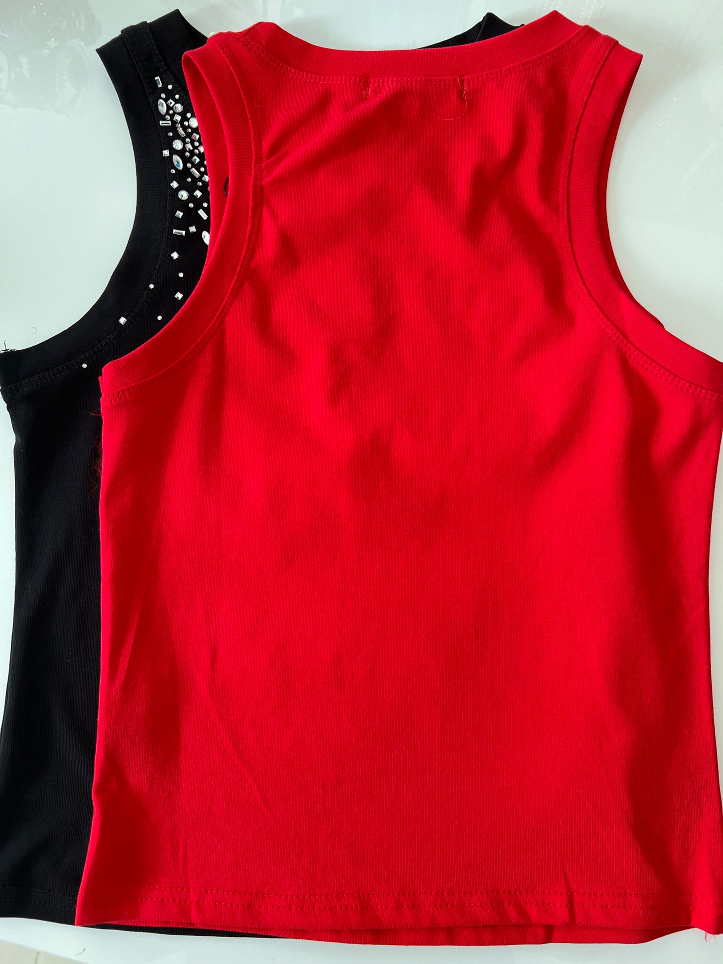 Top Tank With Rhinestone