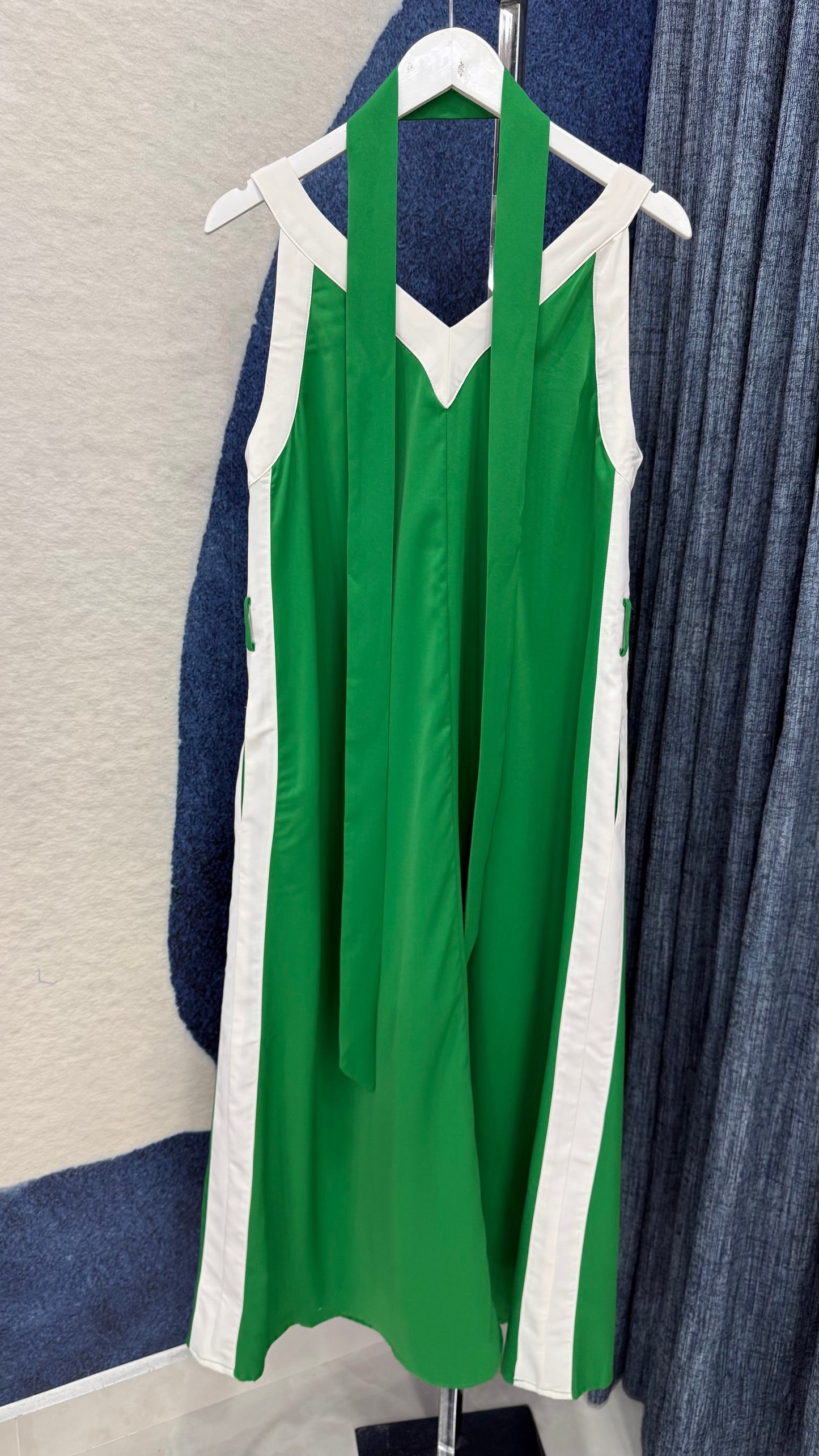 Contrast Maxi Dress Green