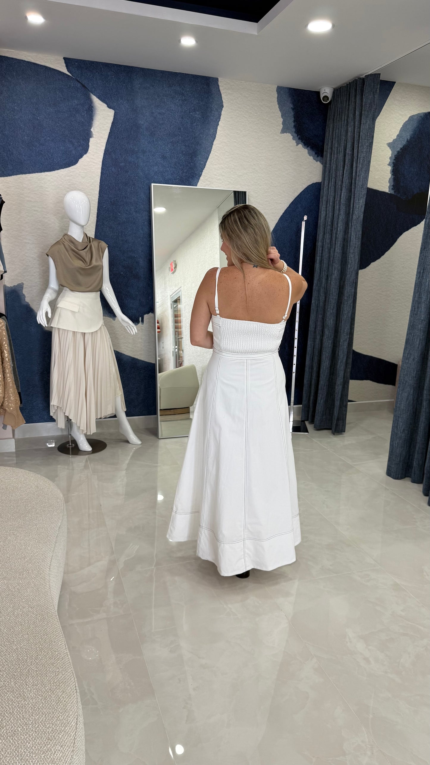 Contrast Stitch Maxi Dress