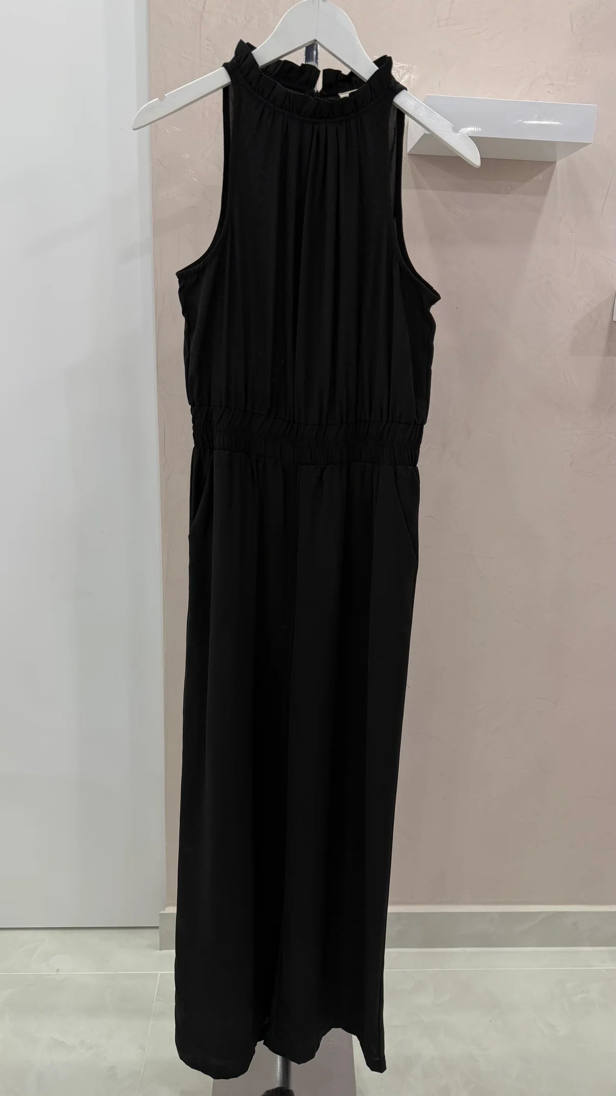 Ruffle Neck Halter Jumpsuit