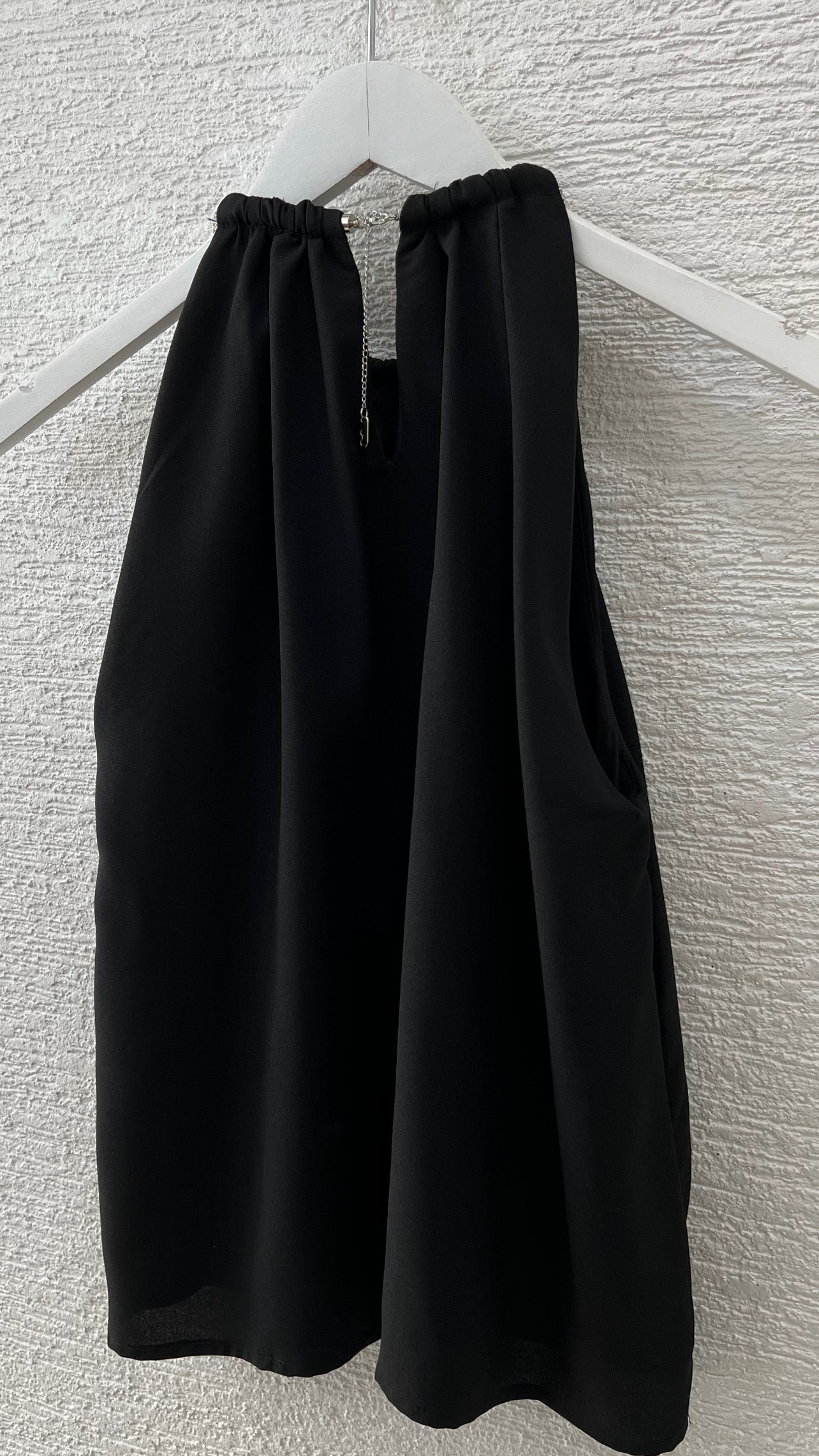 Halter Top With Rhinestone Top Black