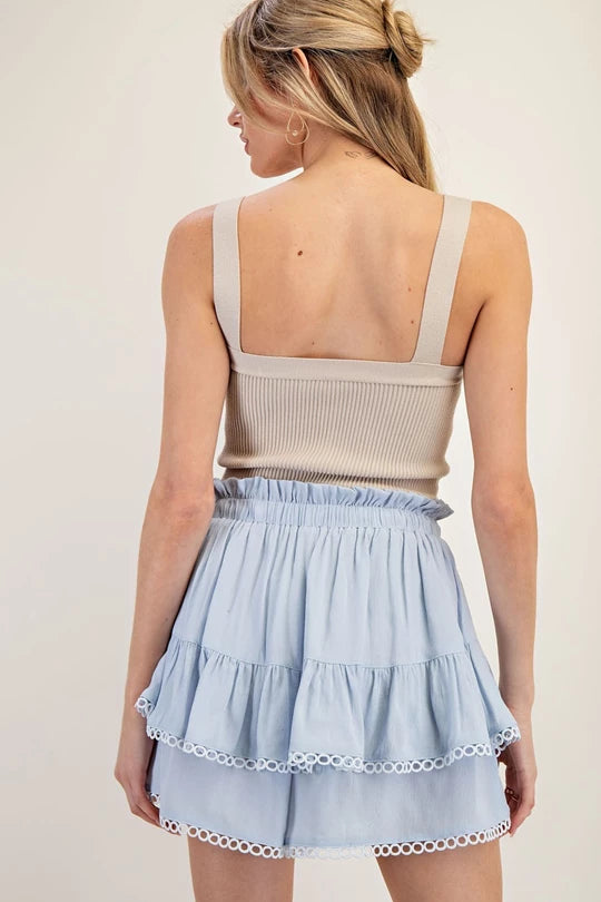 Circle Trim Skort Blue