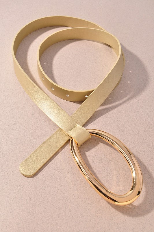 Oval Gold Buckle Belt