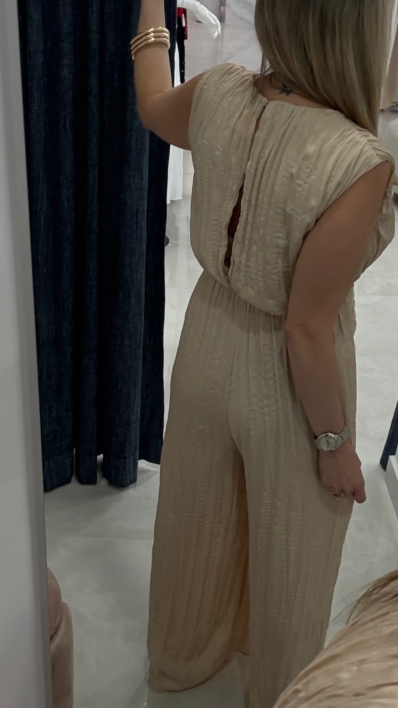 Pleated Jumpsuit Taupe