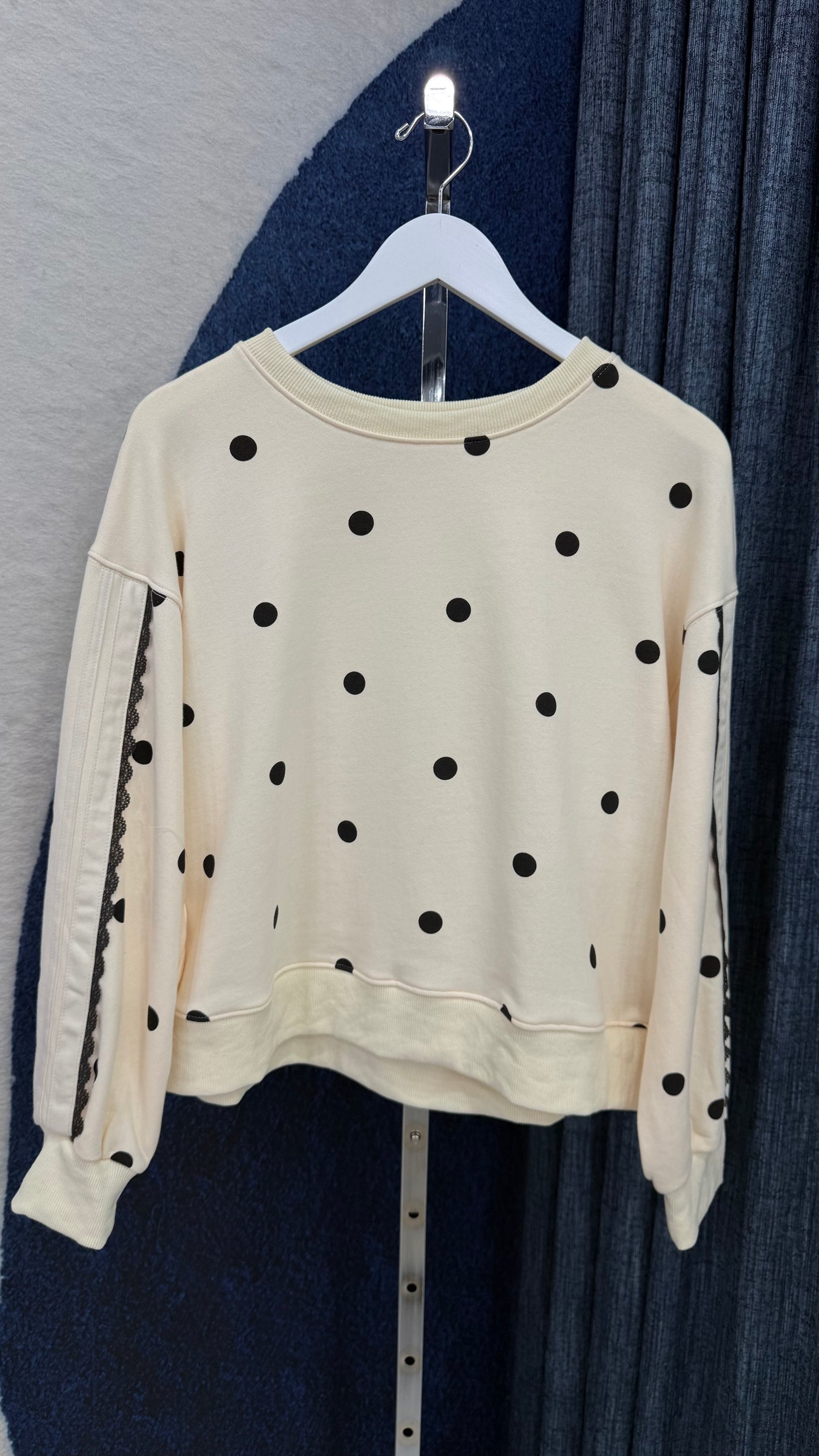 Polka Dot Sweater & Pant Set Cream / Black