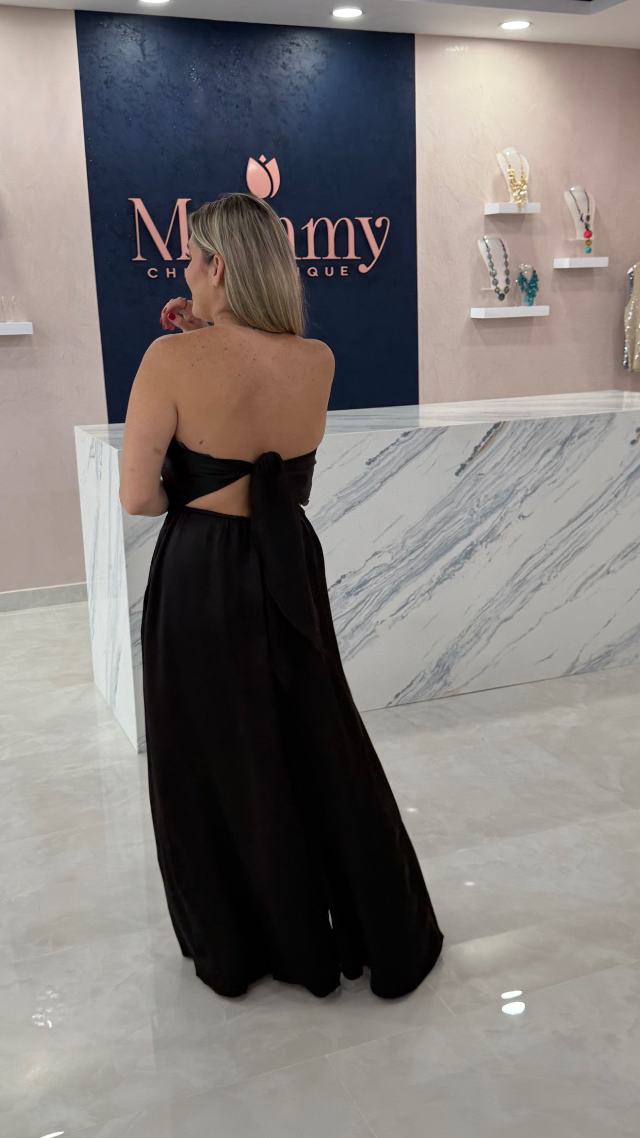 Sequins & Satin Jumsuit Blk