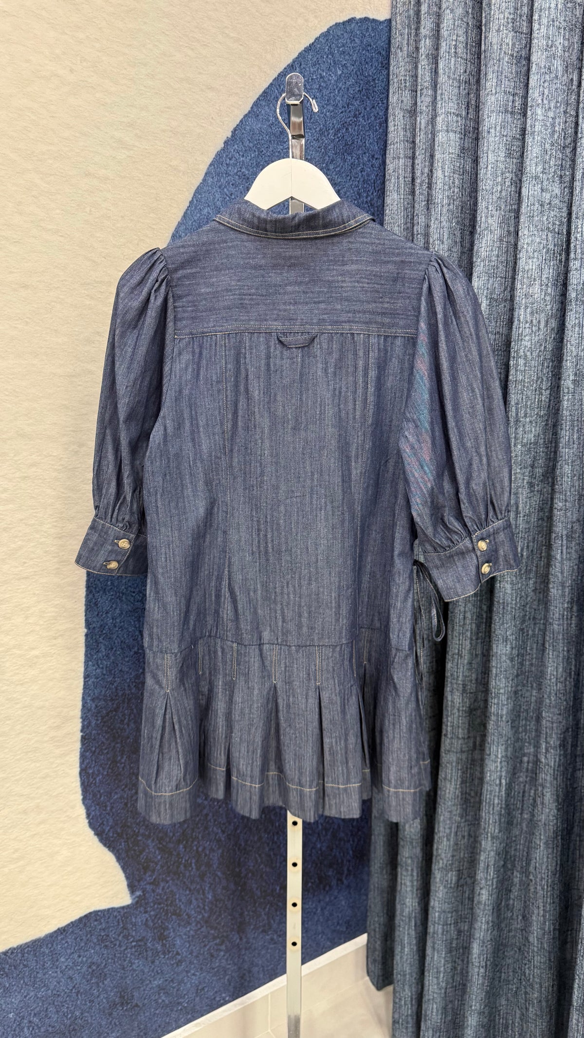 Puff Sleeve Denim Dress