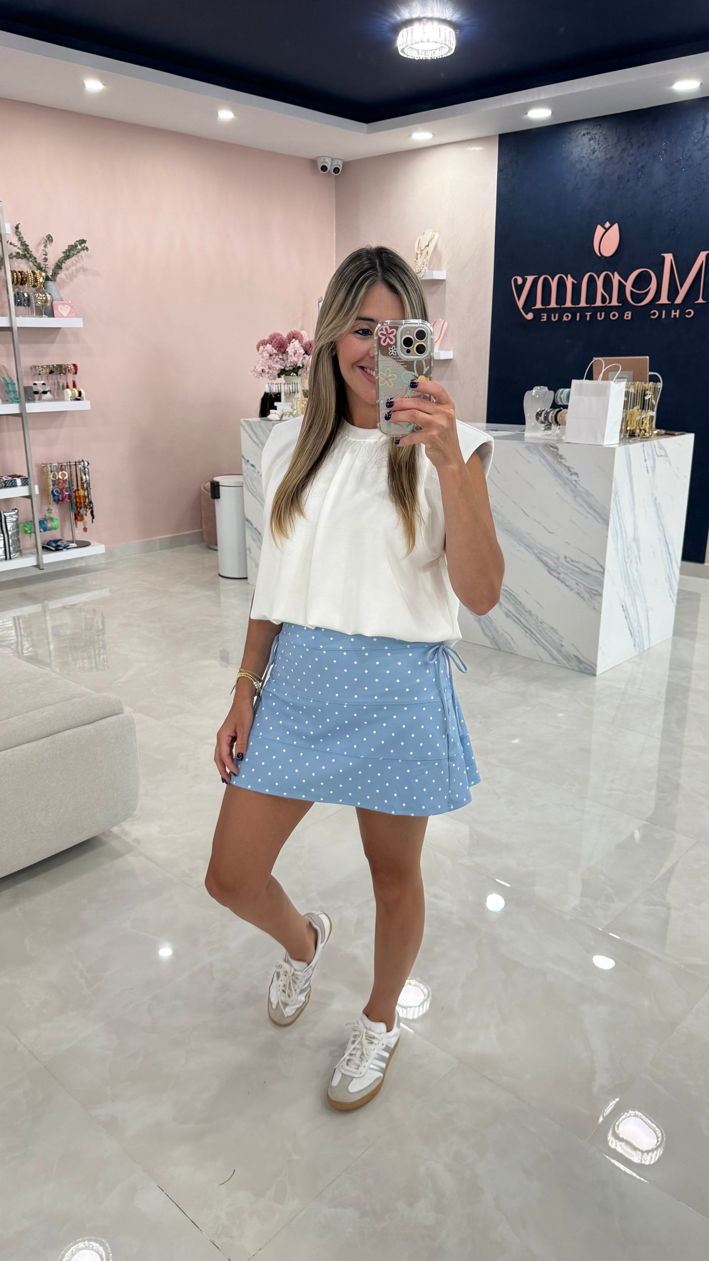 Polka Dots Skort Blue