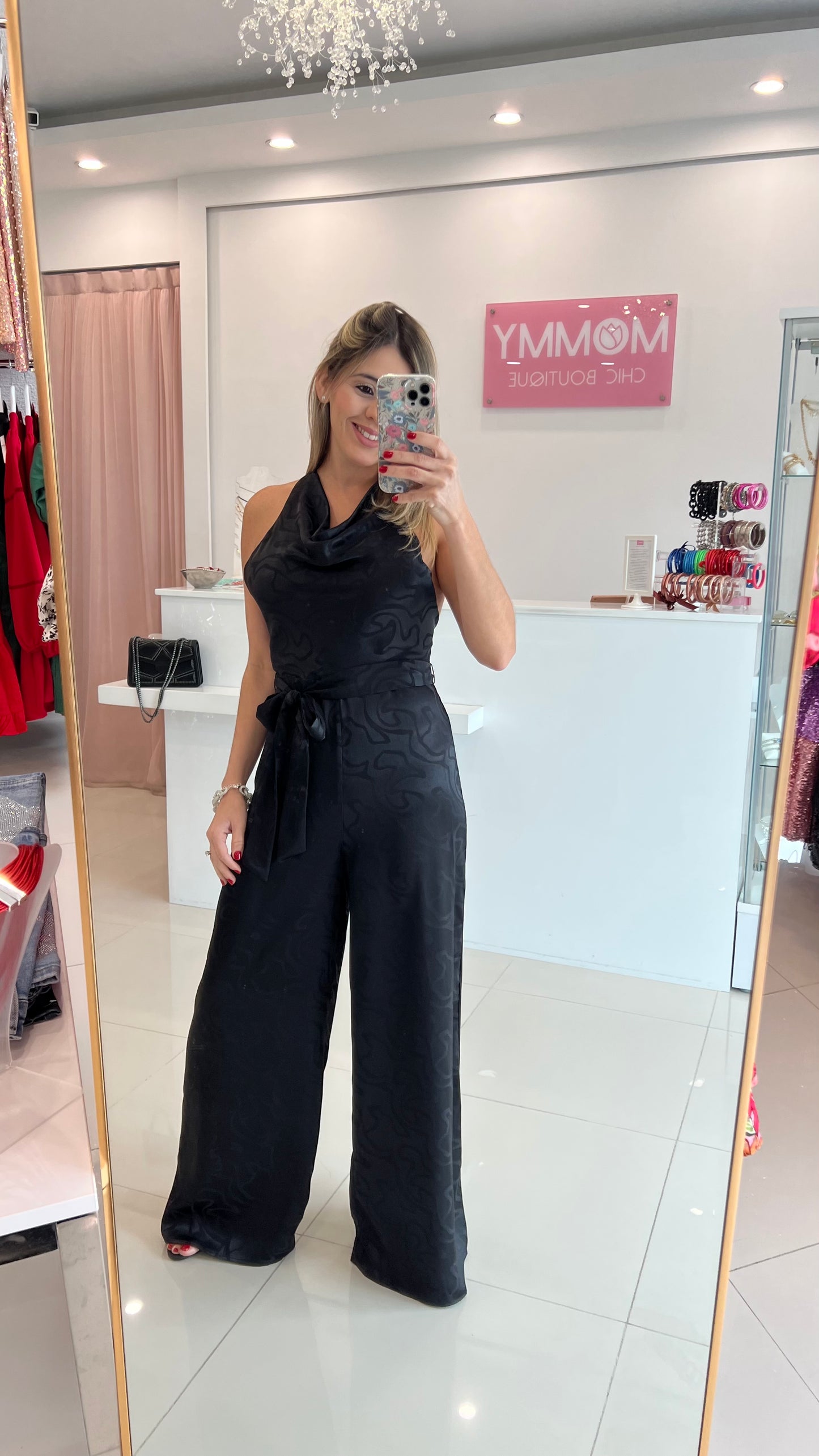 Satin Jumpsuit Black