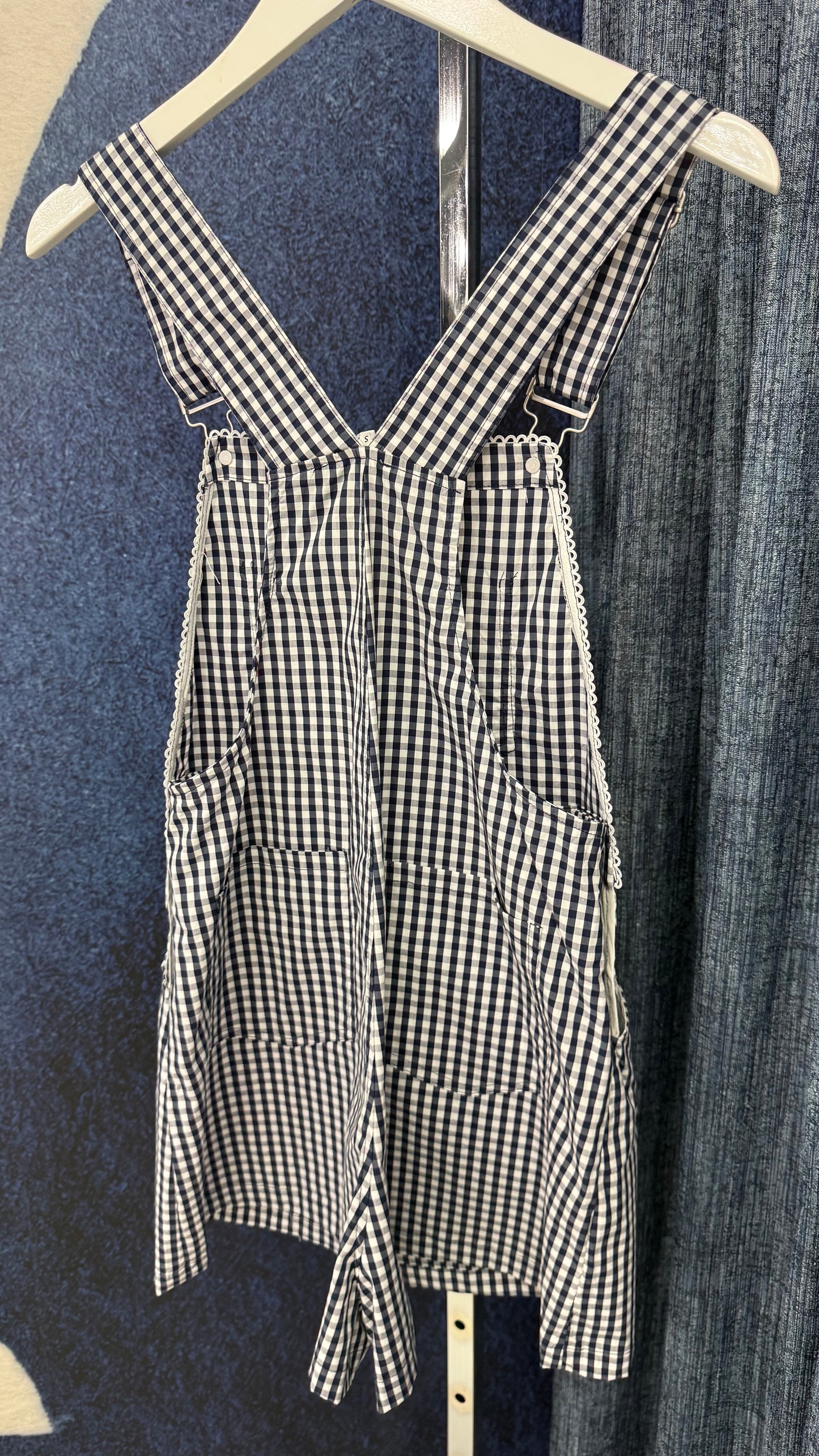 Gingham Romper Navy