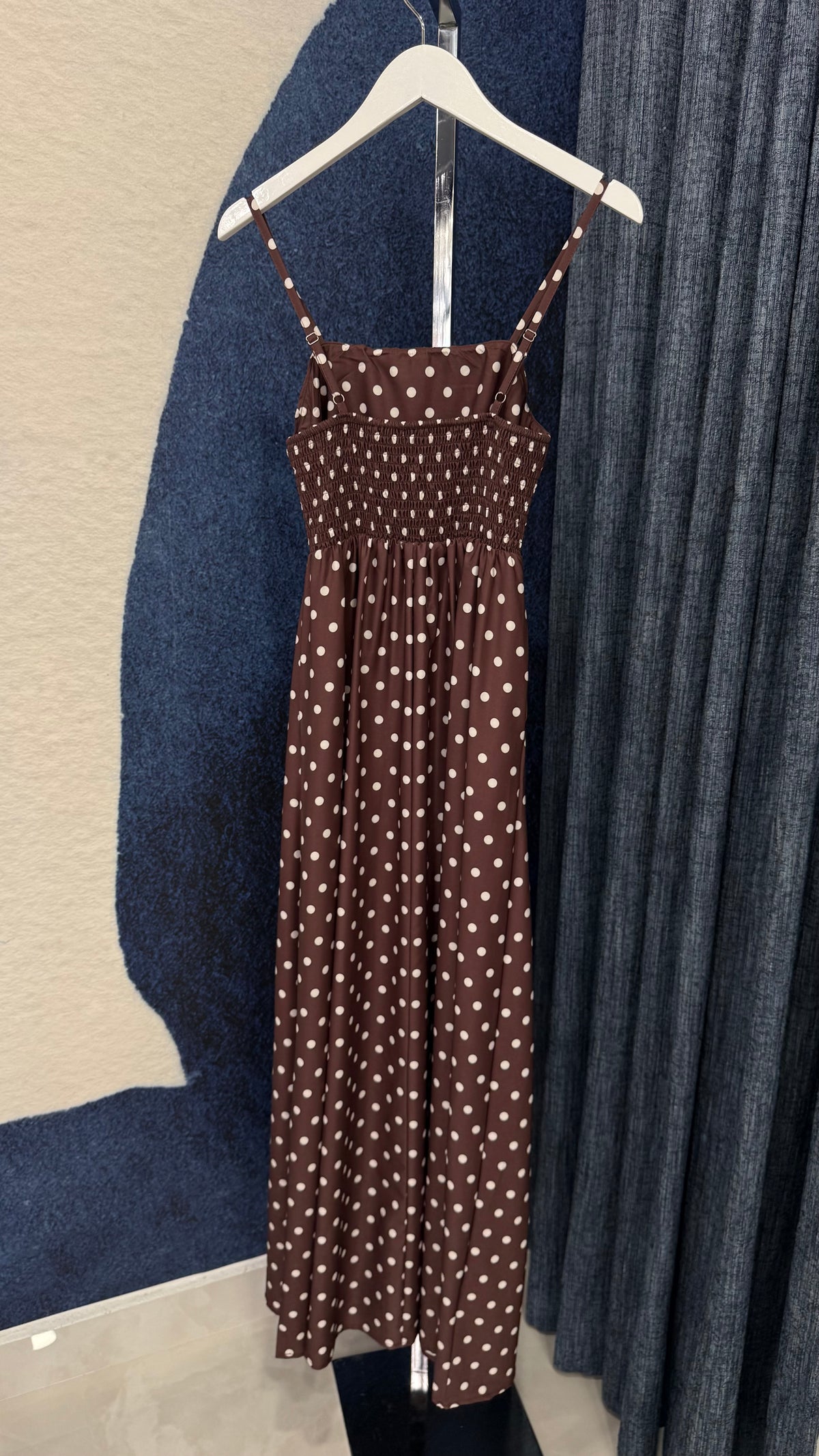 Polka Dot Maxi Dress Chocolate