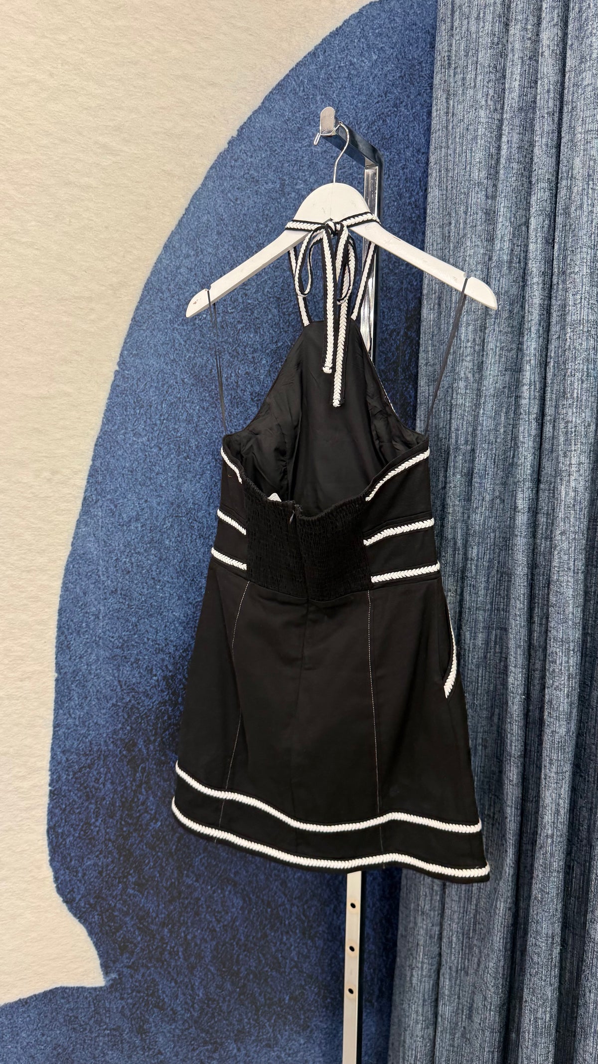 Contrast Rope Dress Black