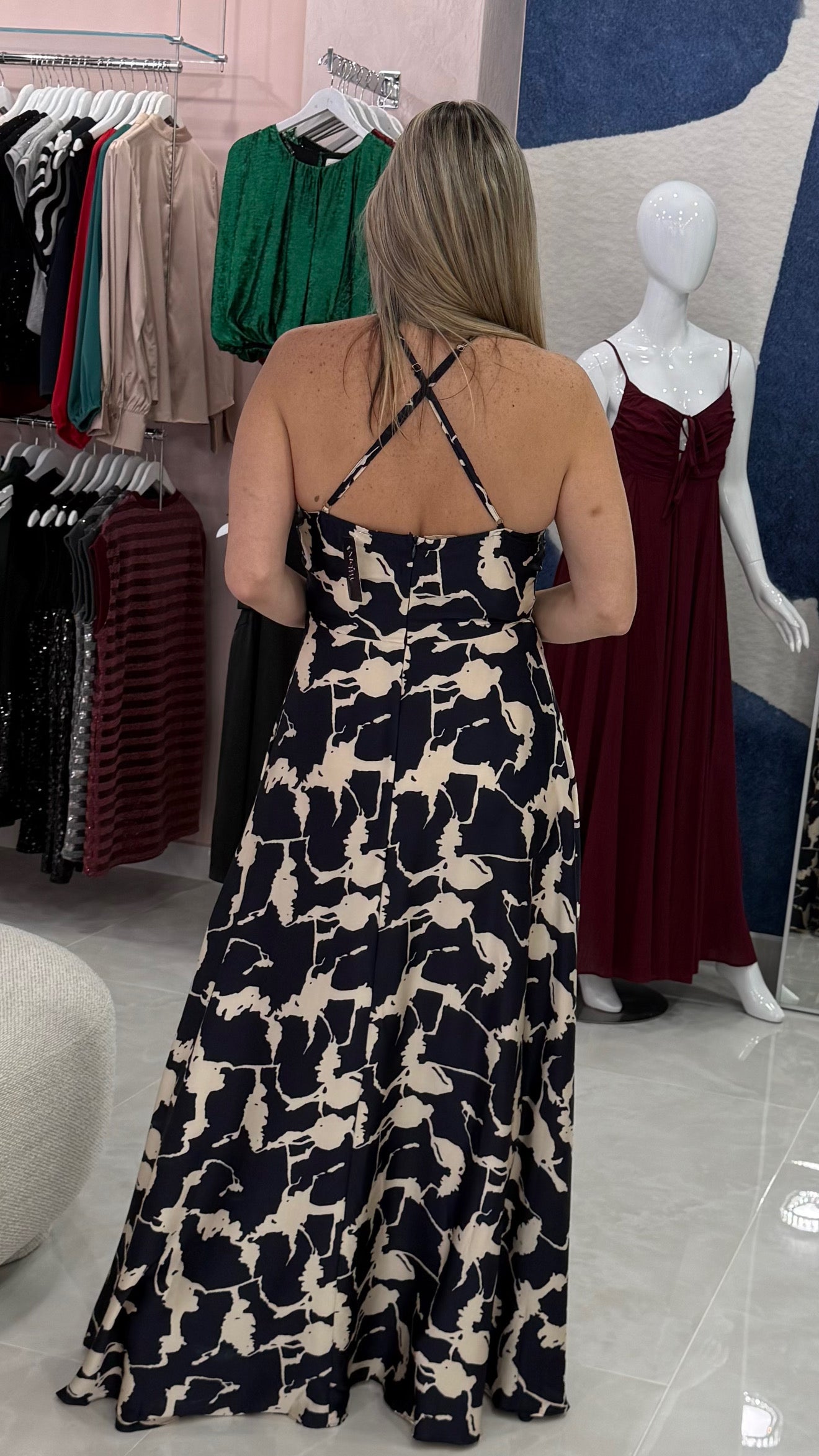 Halter Printed Maxi Dress