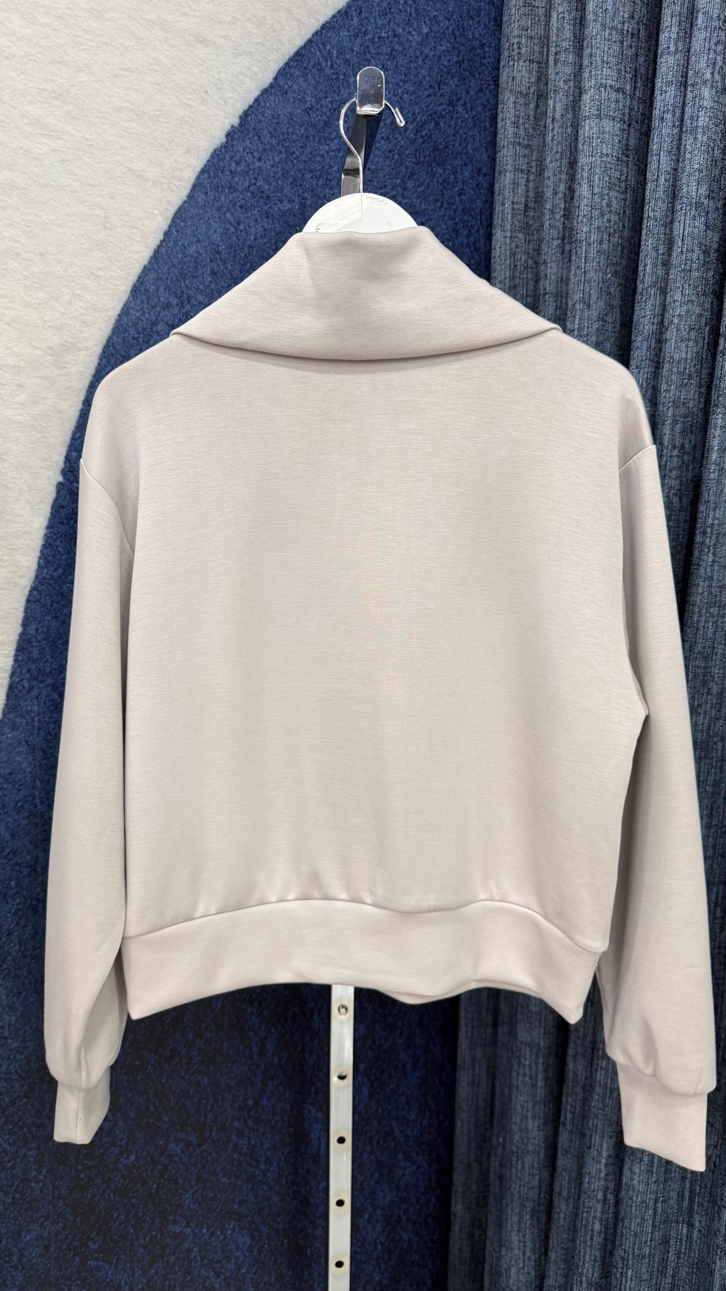 Half Zip Sweater & Pleated Pant Stone