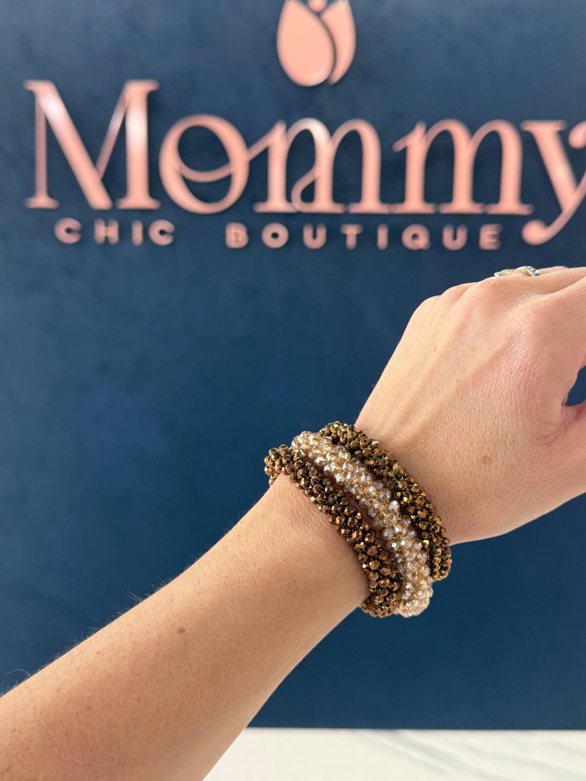 Beaded Bracelet Bundle Bronze & Champagne