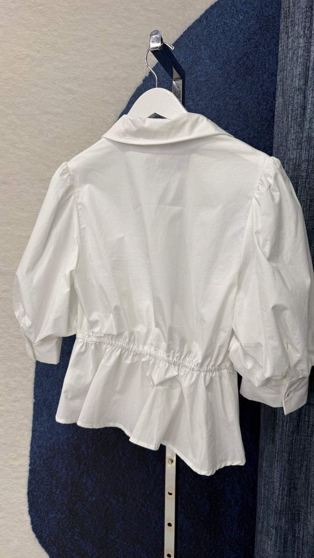 3/4” Sleeve Cotton Top White