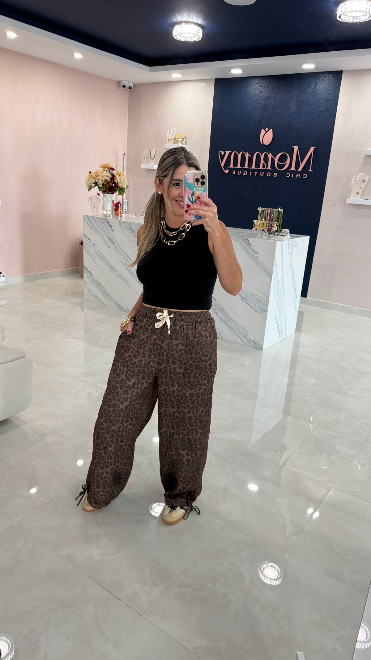 Leopard Printed Pant With Drawstring