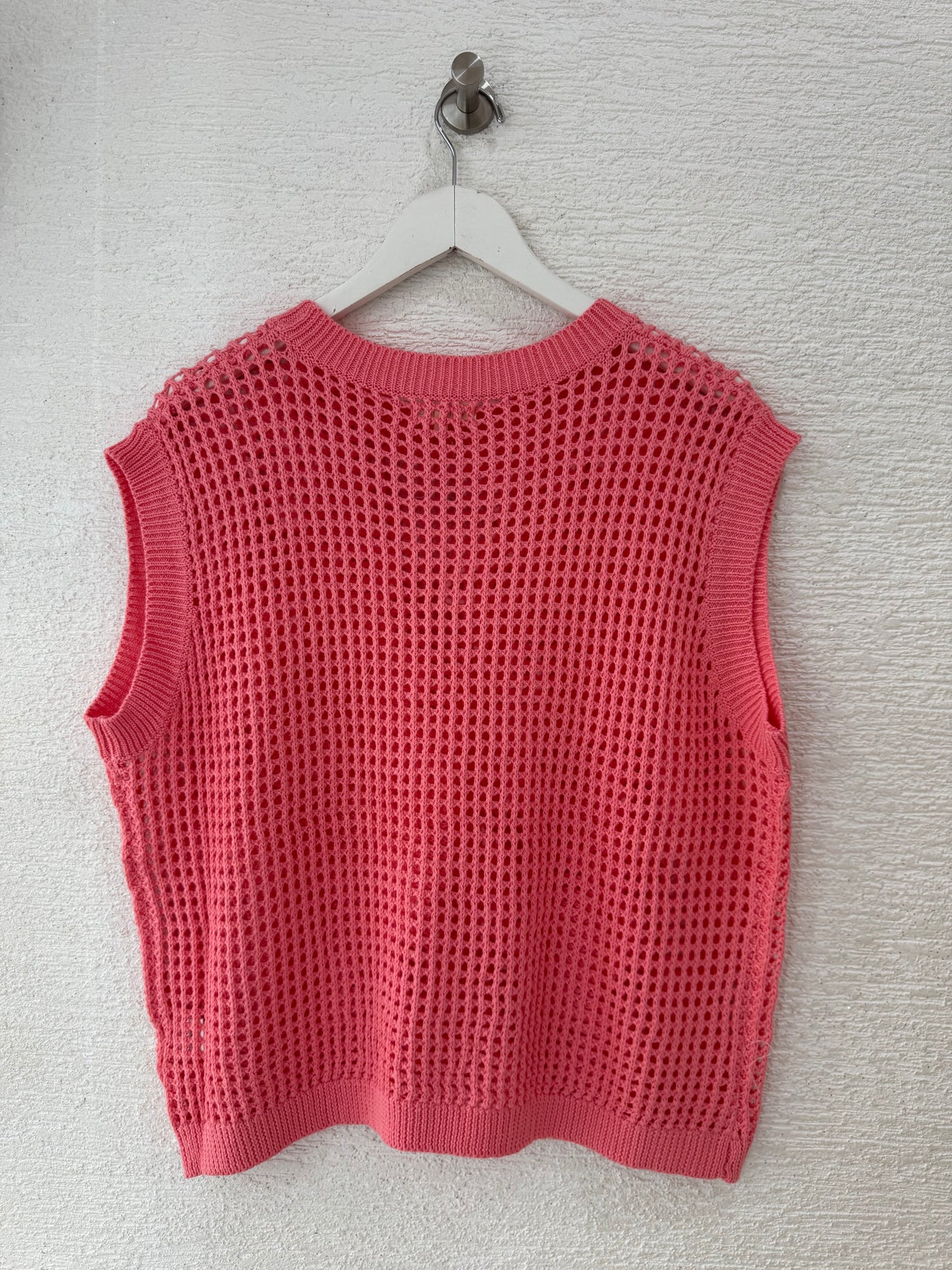 Sweater Top With 3D Flower Coral