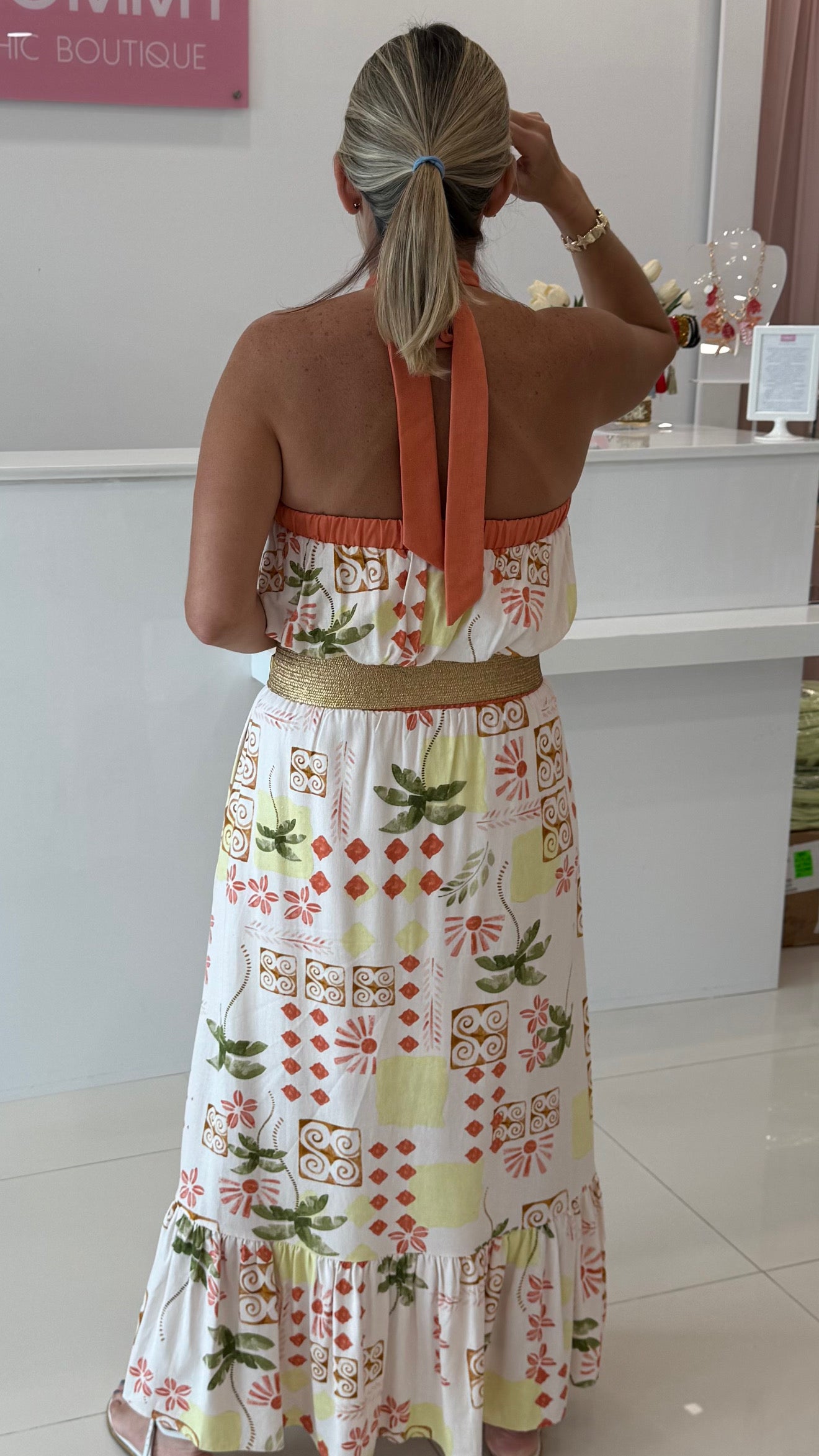 Printed Summer Top & Maxi skirt Set