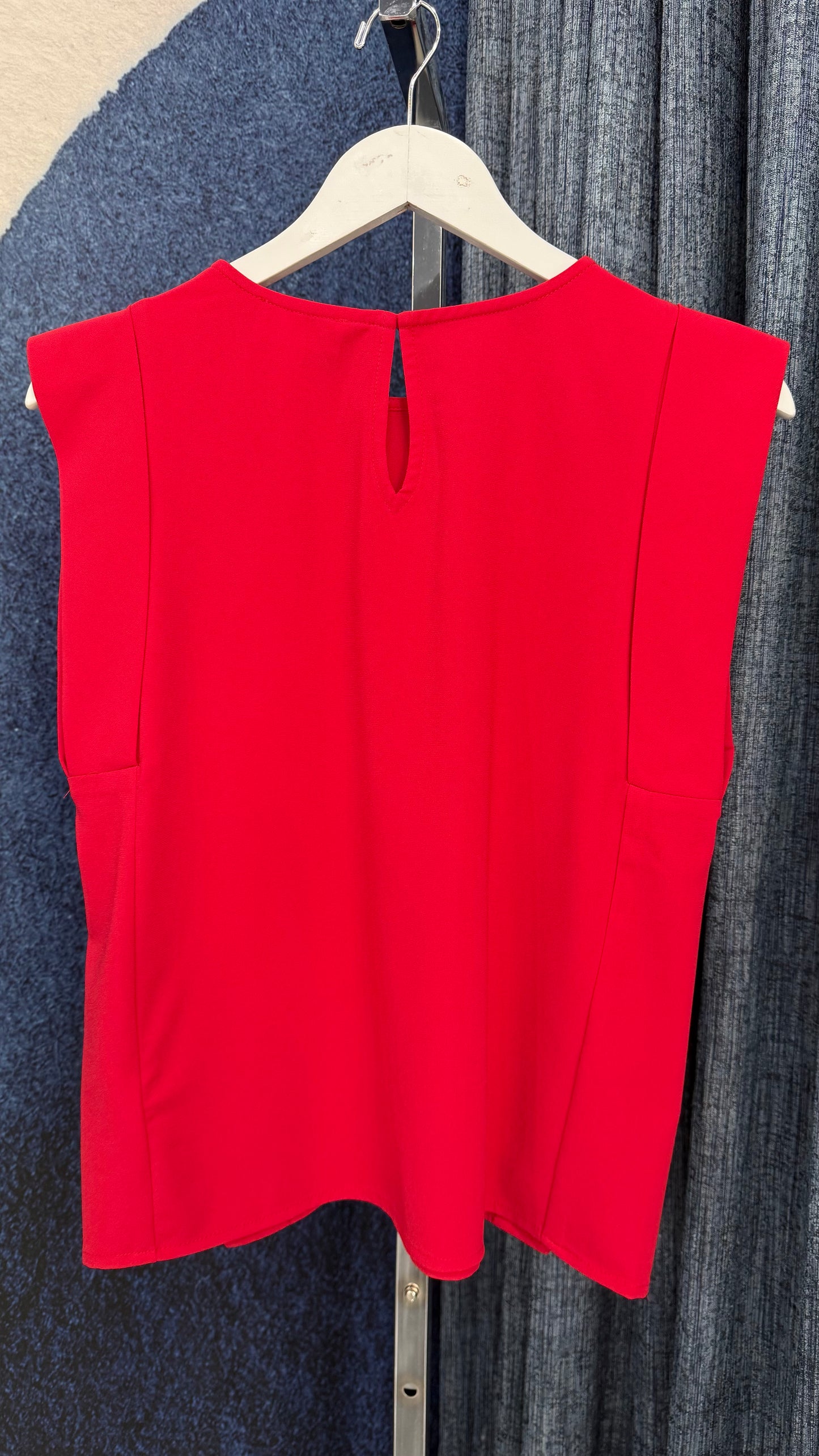 Stylish Red Top W Gold Side Button