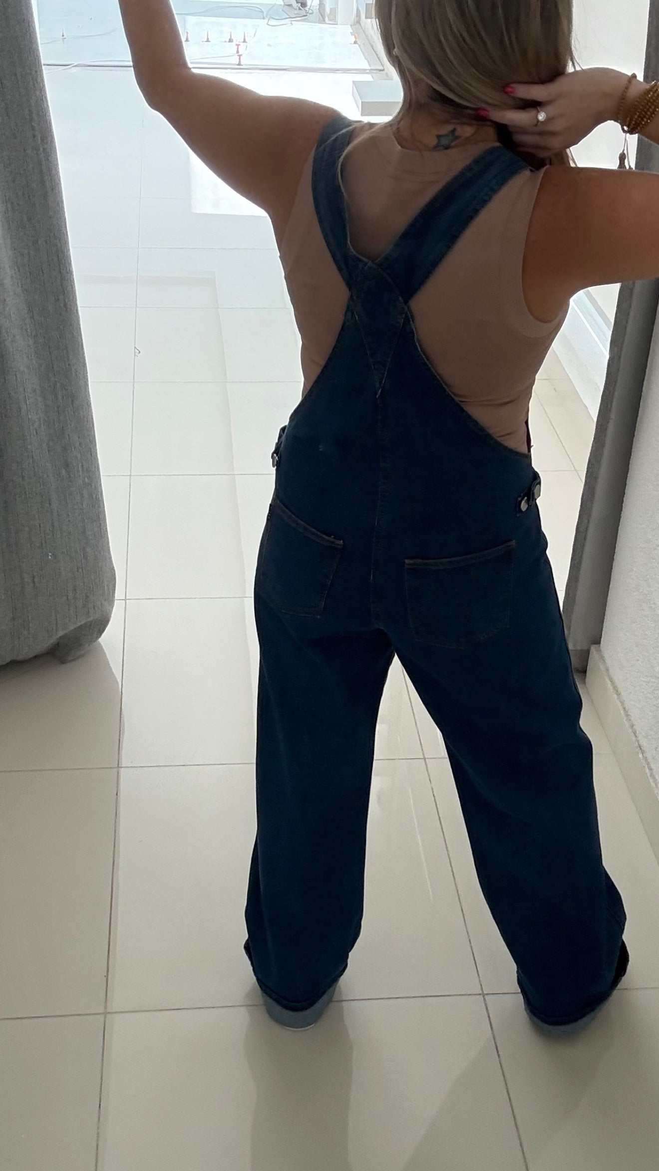 Button Down - Ankle Wide Leg Denim Overall