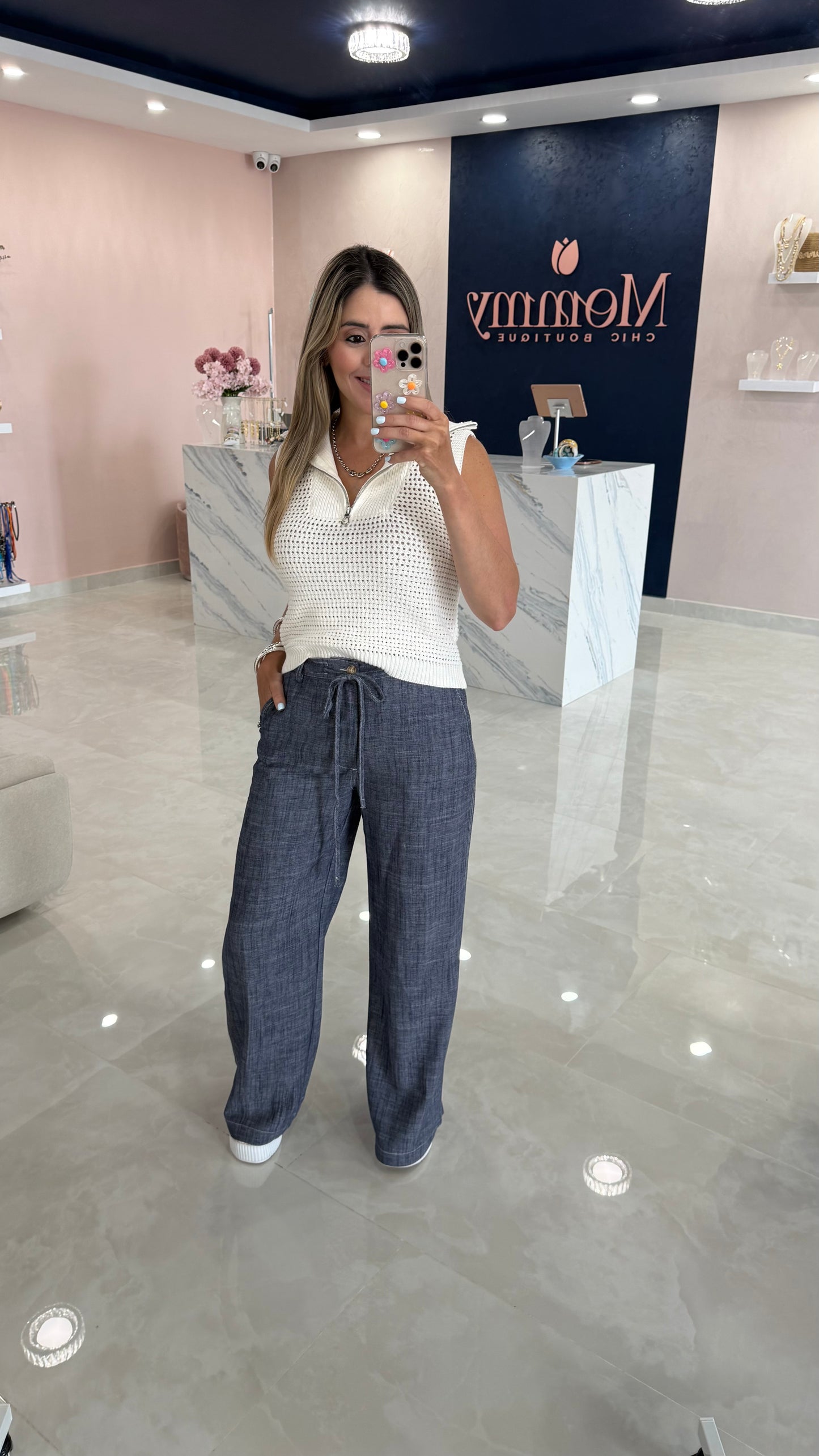 Linen Pant Blue