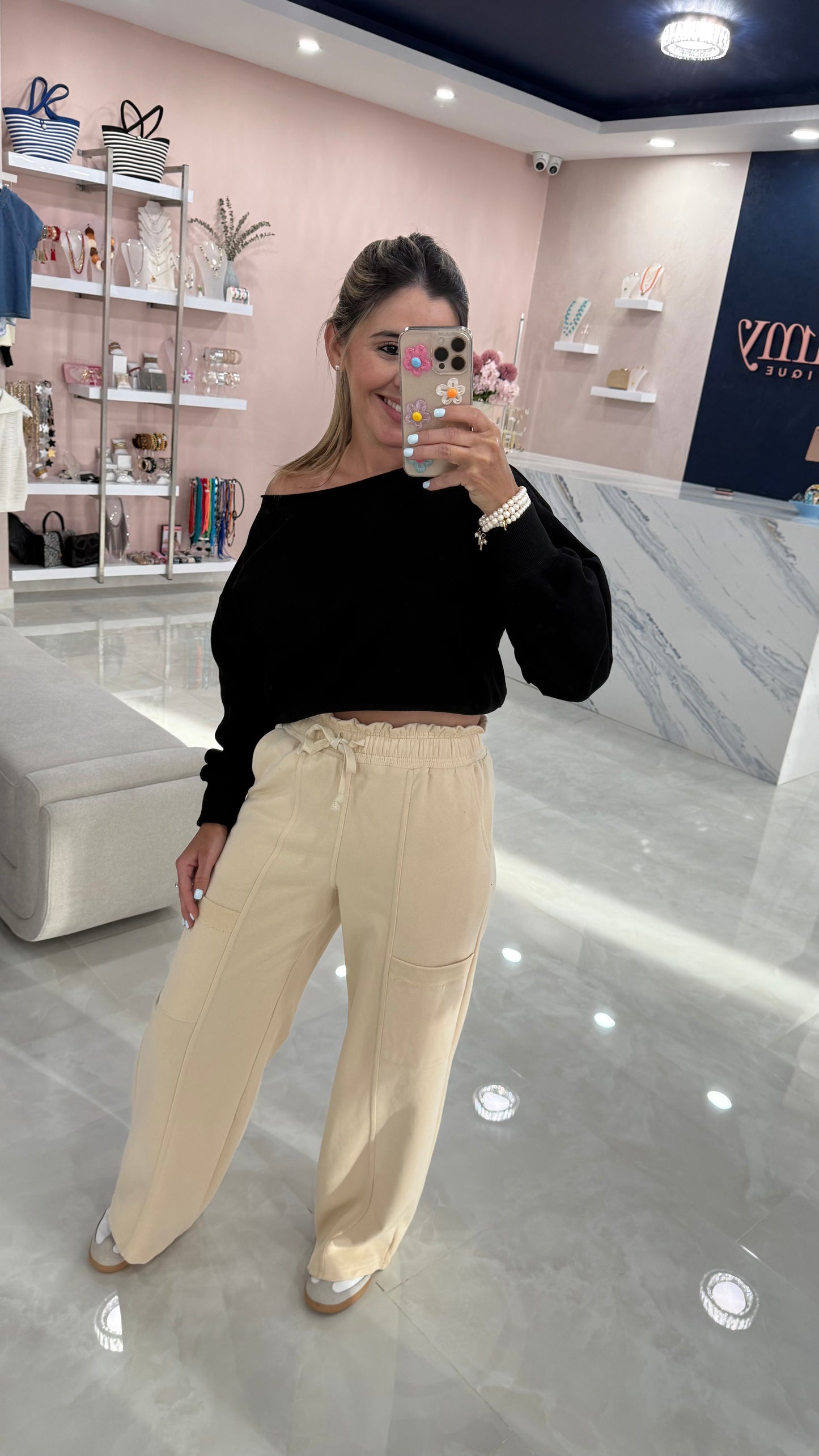 Terry Wide Leg Pant