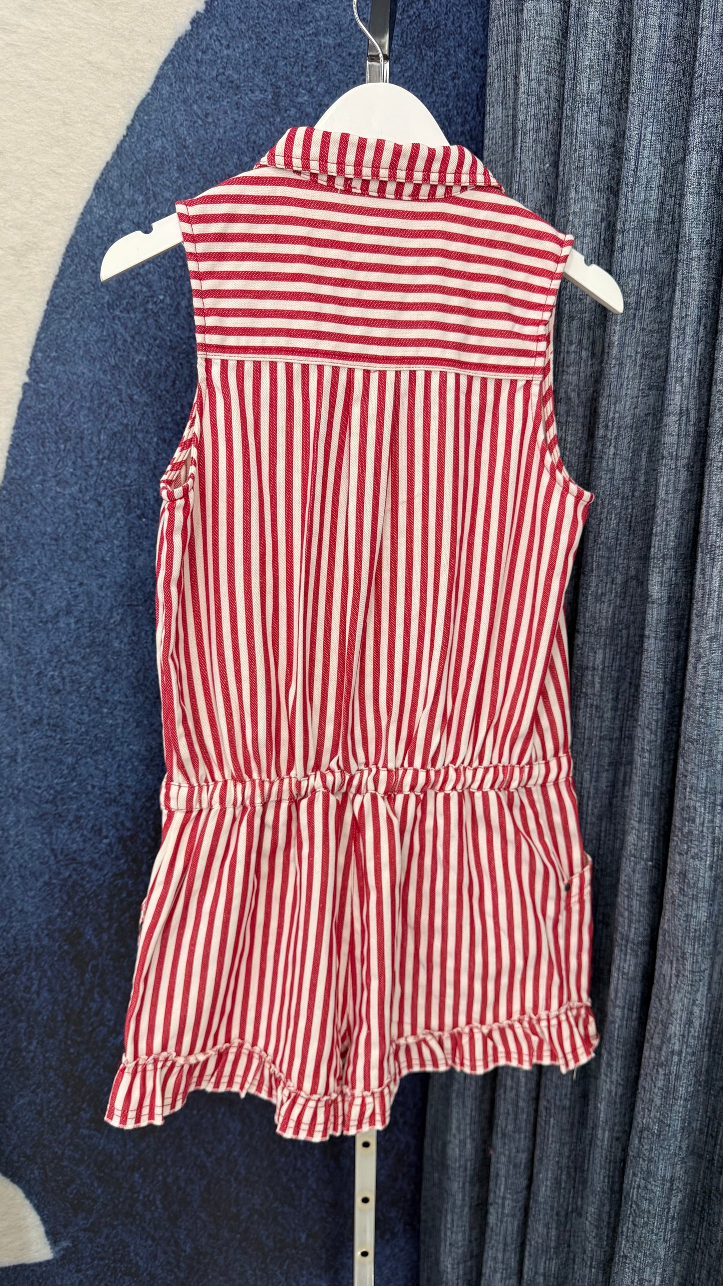 Stripe Mineral Romper Red