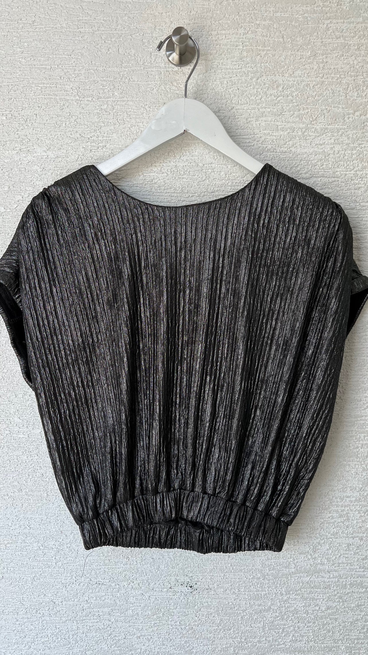 Metallic Crop Top Charcoal