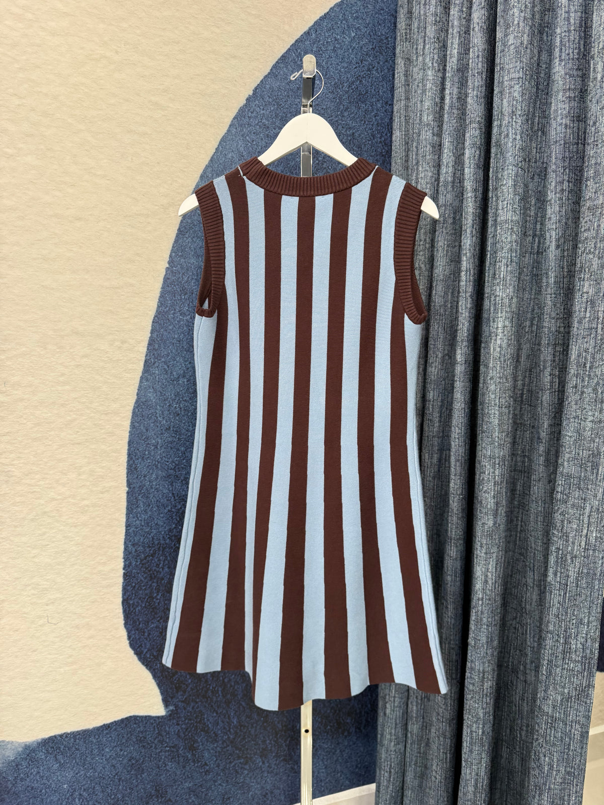 Knitted Striped Dress Brown / Blue