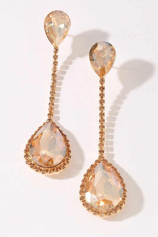 Rhinestone Earrings Rose Gold