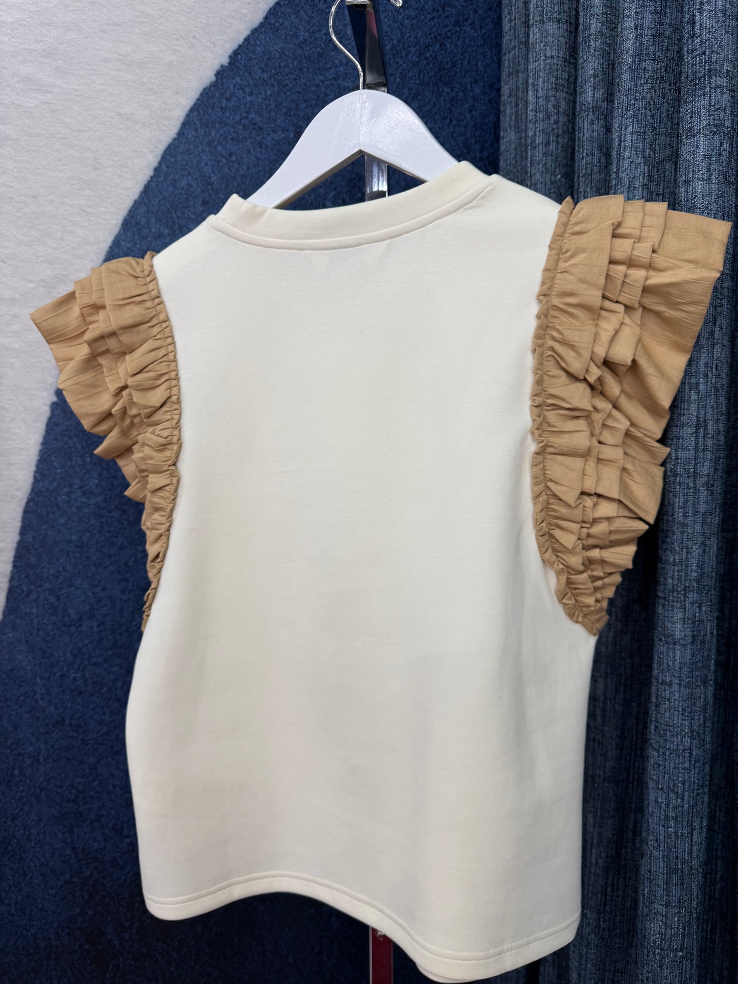 Ruffle Sleeve Top Ivory
