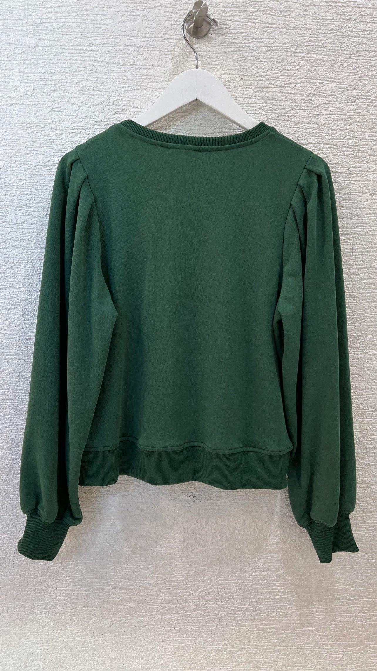 Sweater Top With Sequins Bow Green