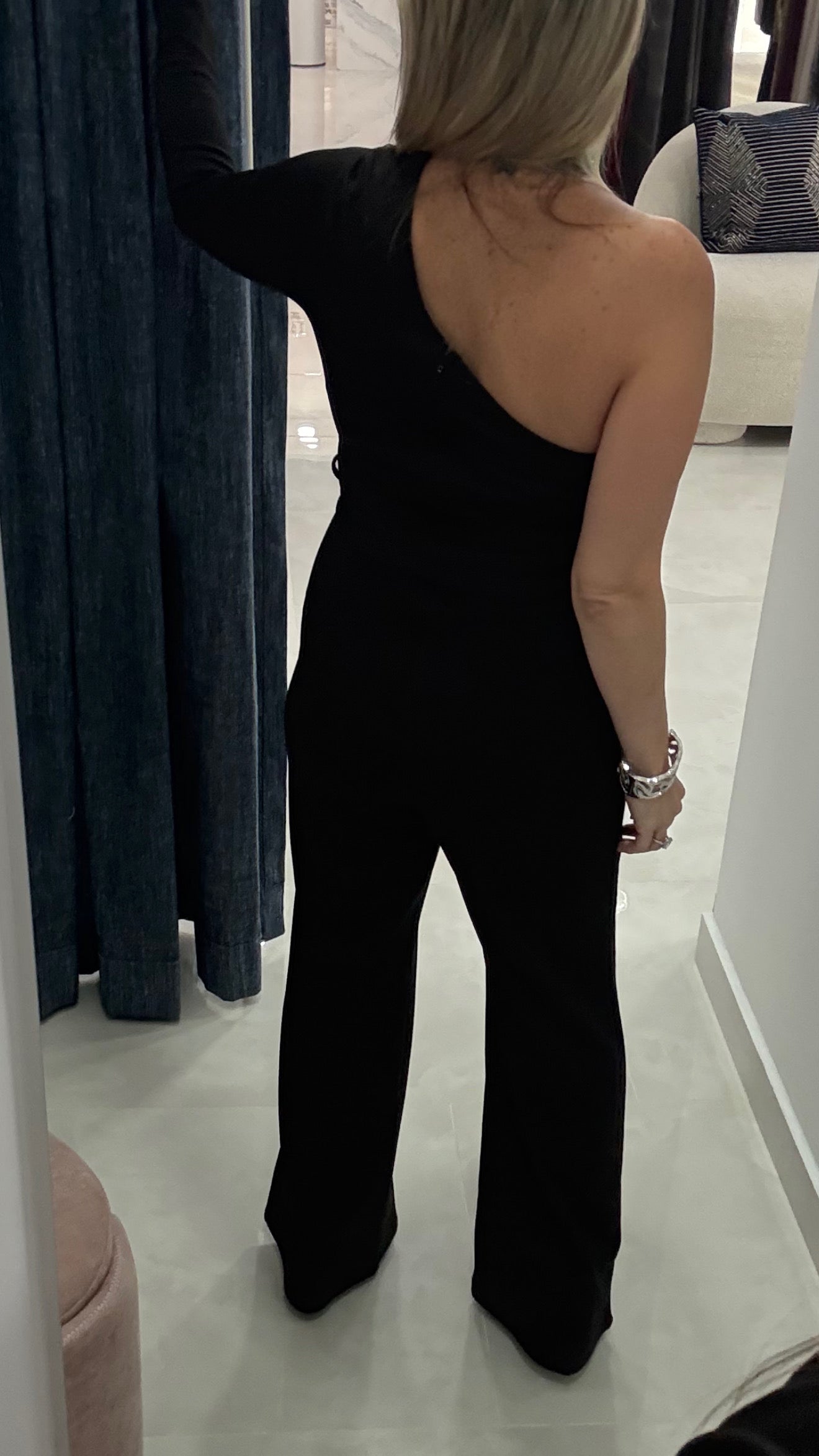 One Shoulder Jumpsuit Black