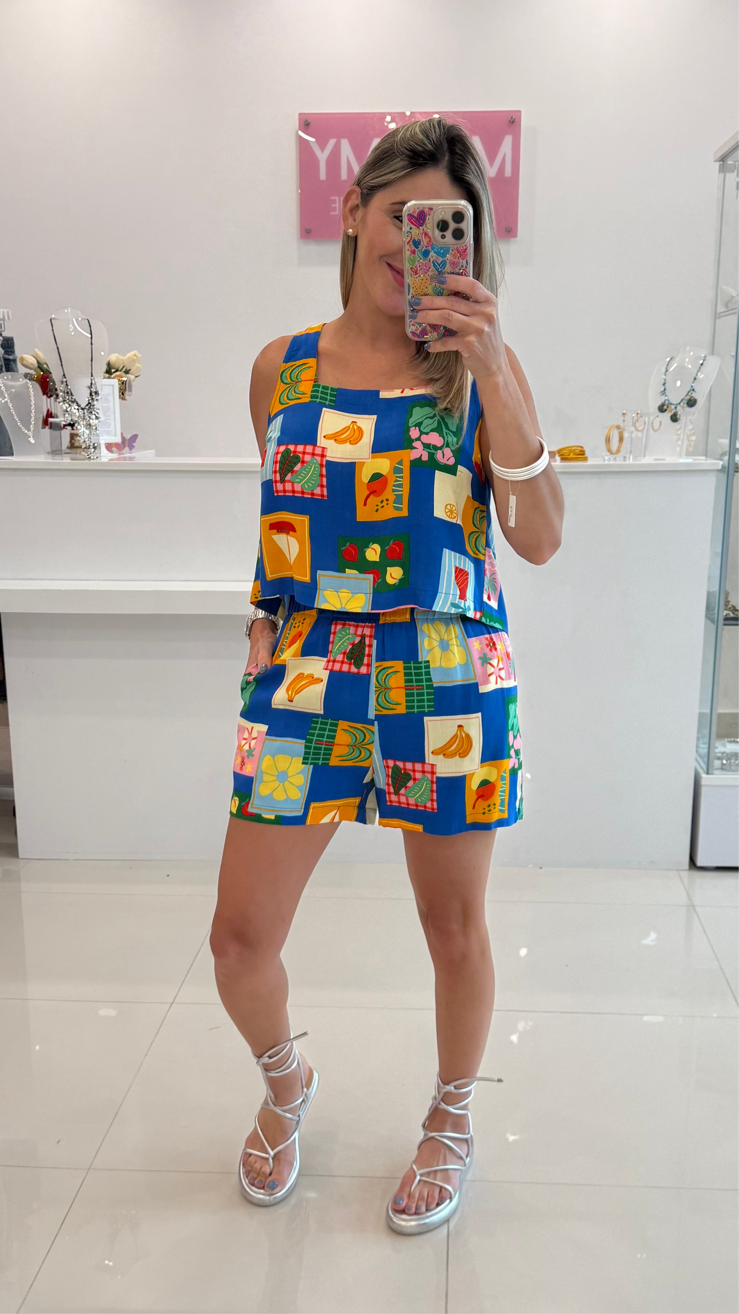 Printed Top & Short Set