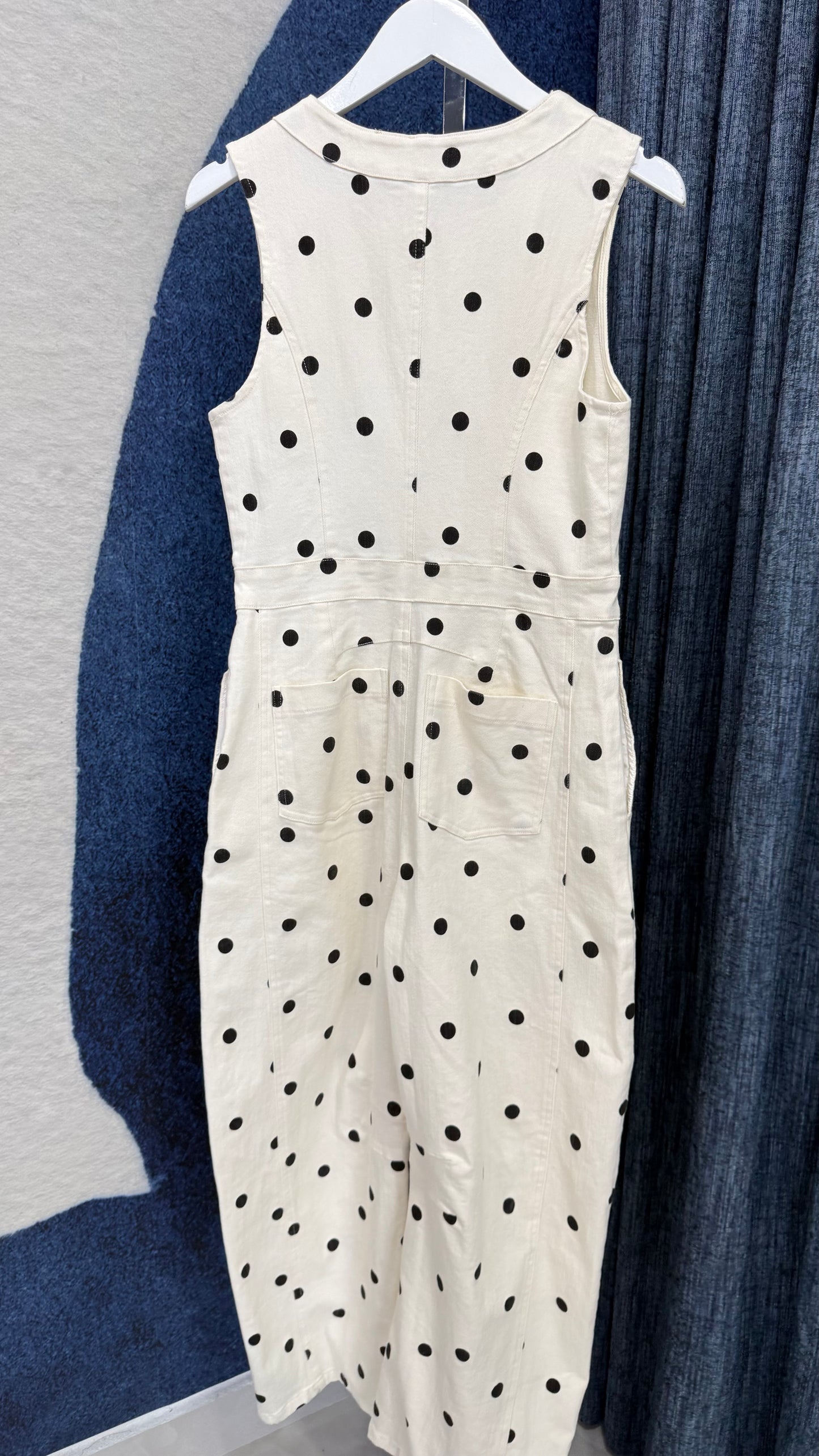 Denim Polka Dots Jumpsuit
