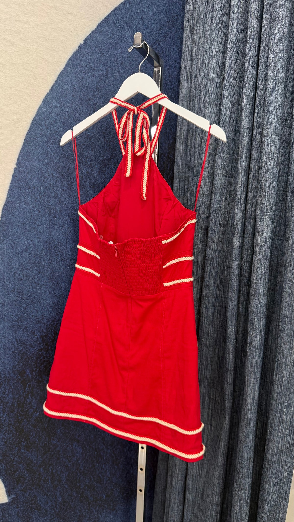 Contrast Rope Dress Red