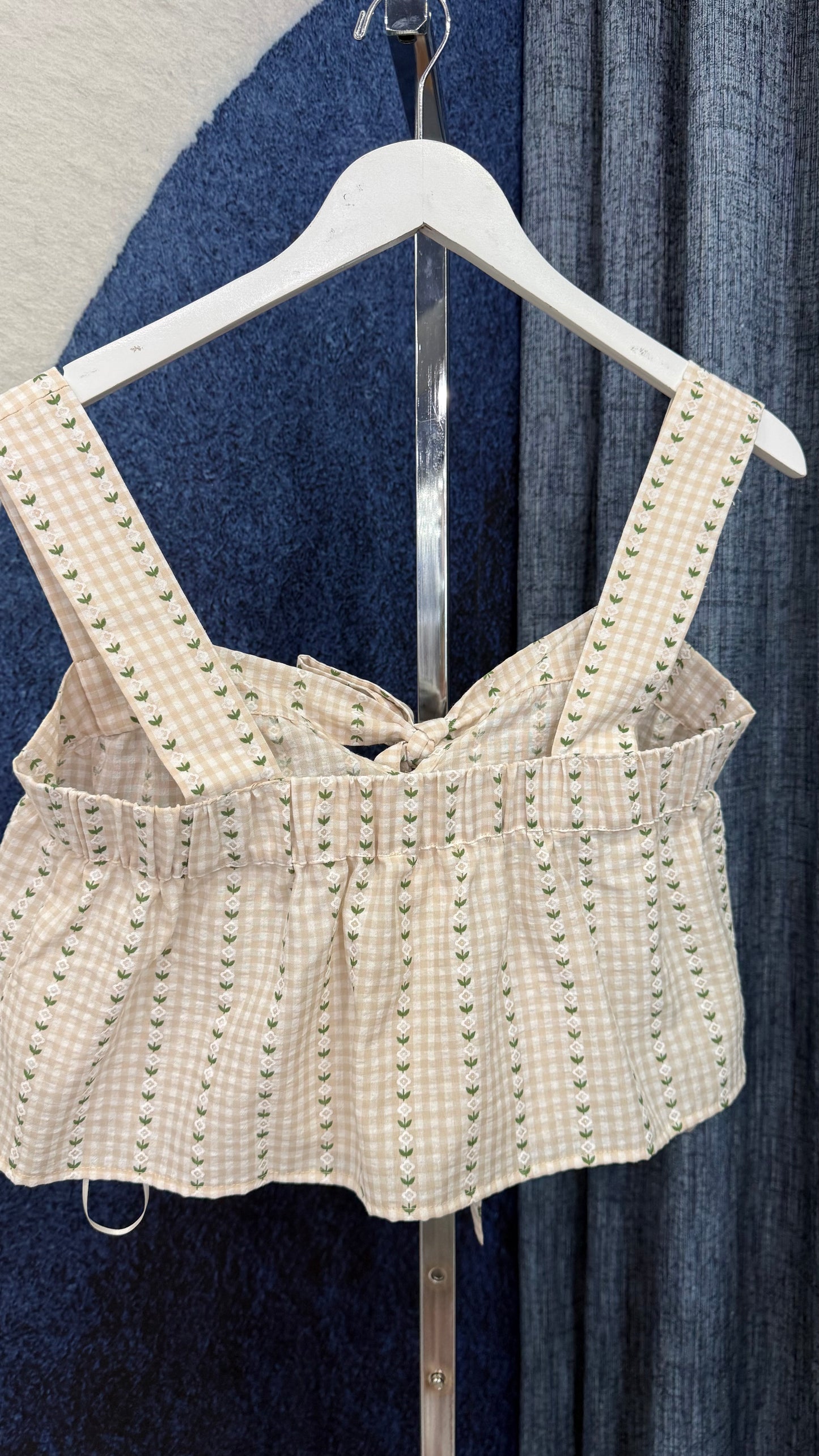 Gingham Print Top & Short Set
